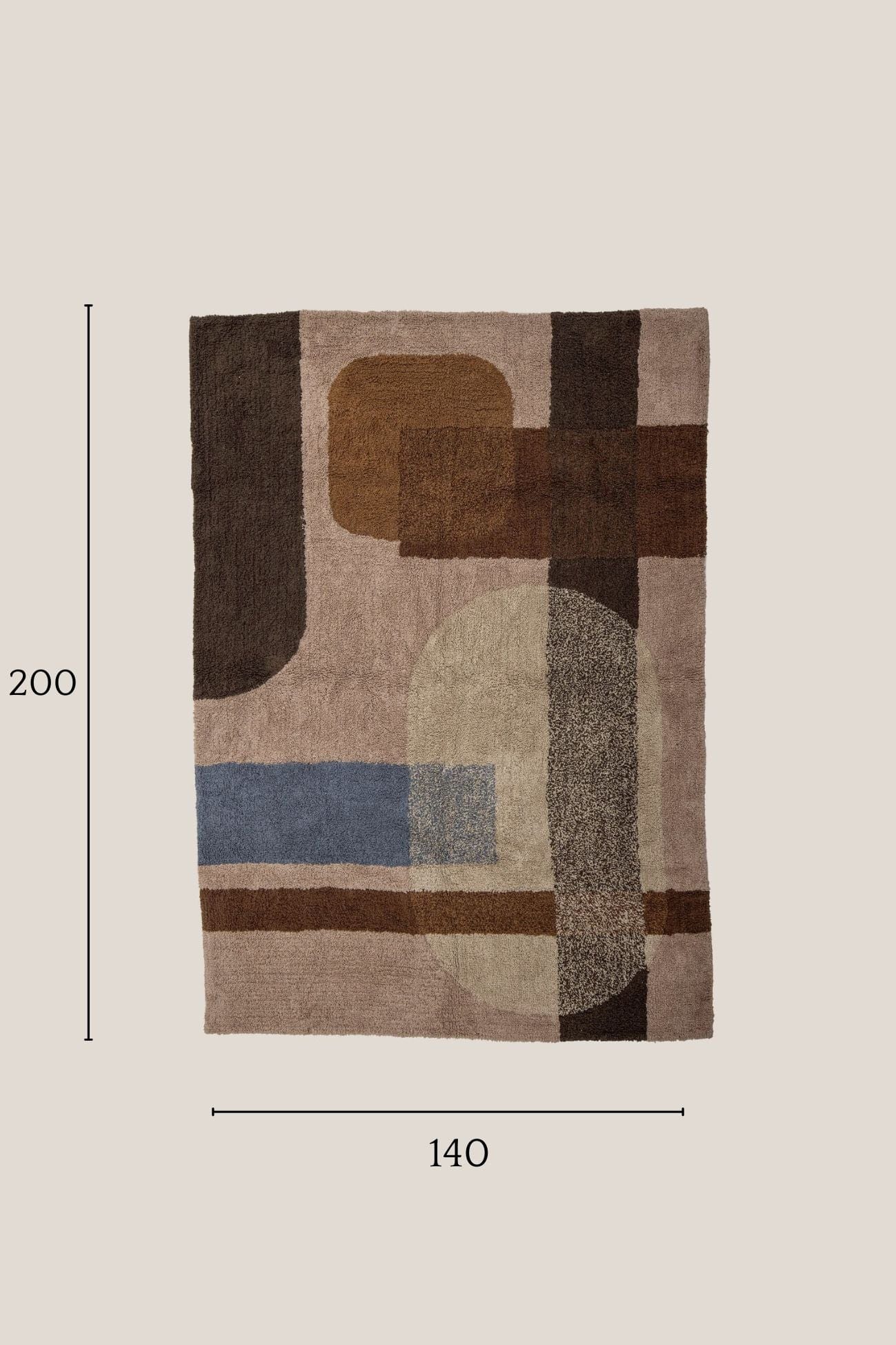 Bloomingville Zofia Zofia - Tappeto rettangolare in cotone marrone | Bloomingville