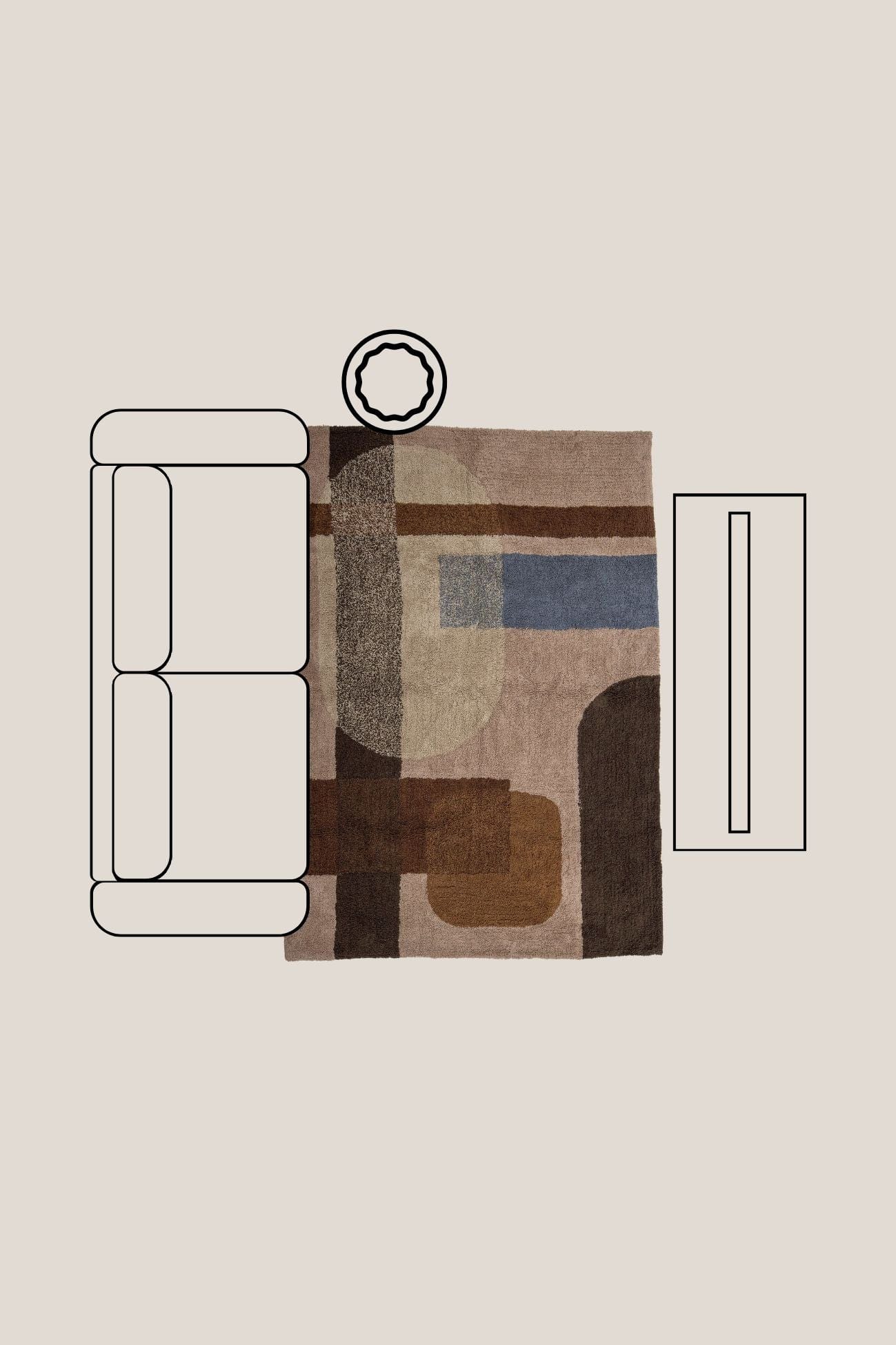 Bloomingville Zofia Zofia - Tappeto rettangolare in cotone marrone | Bloomingville