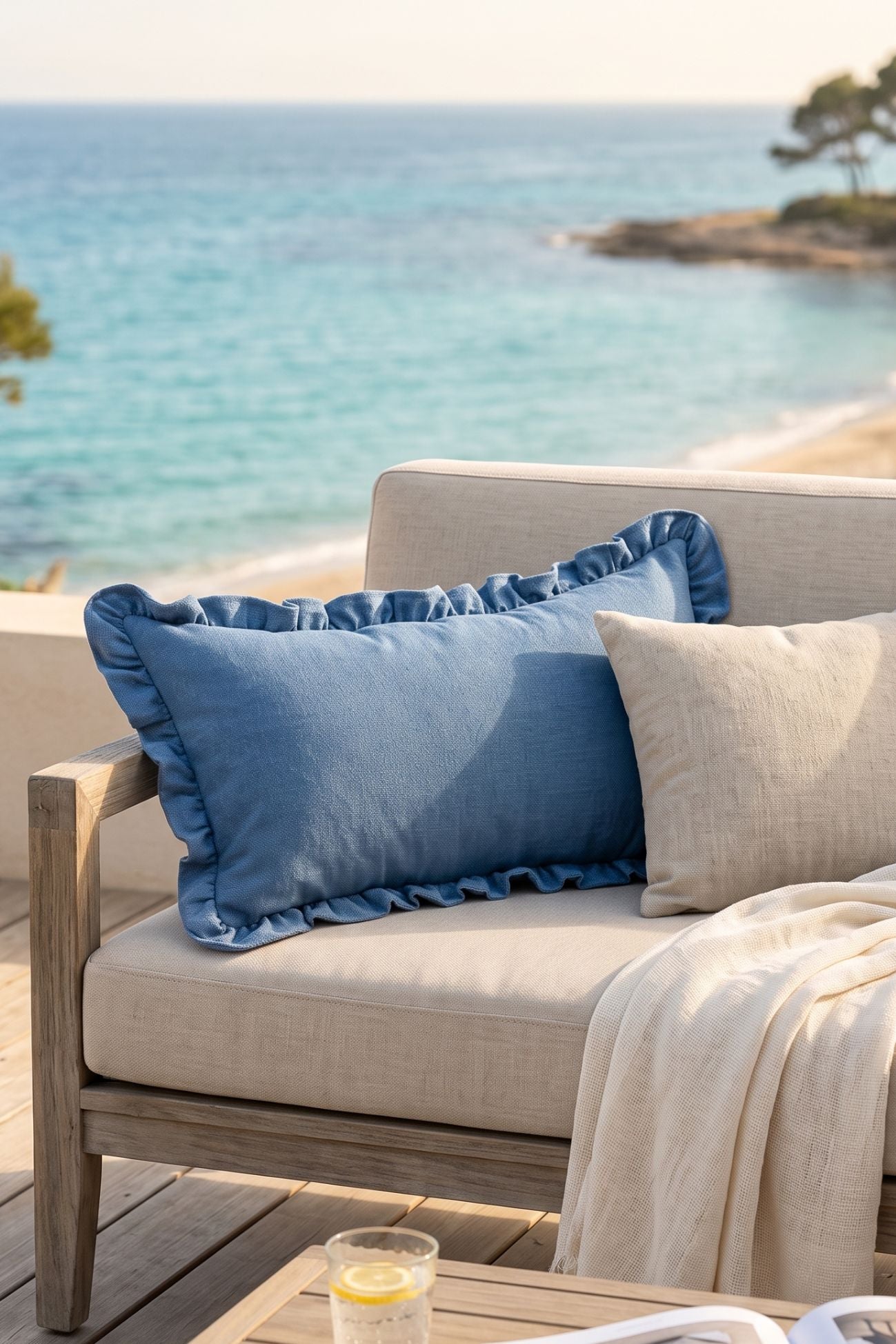 Vista Mare Cuscino Denim Rettangolare
