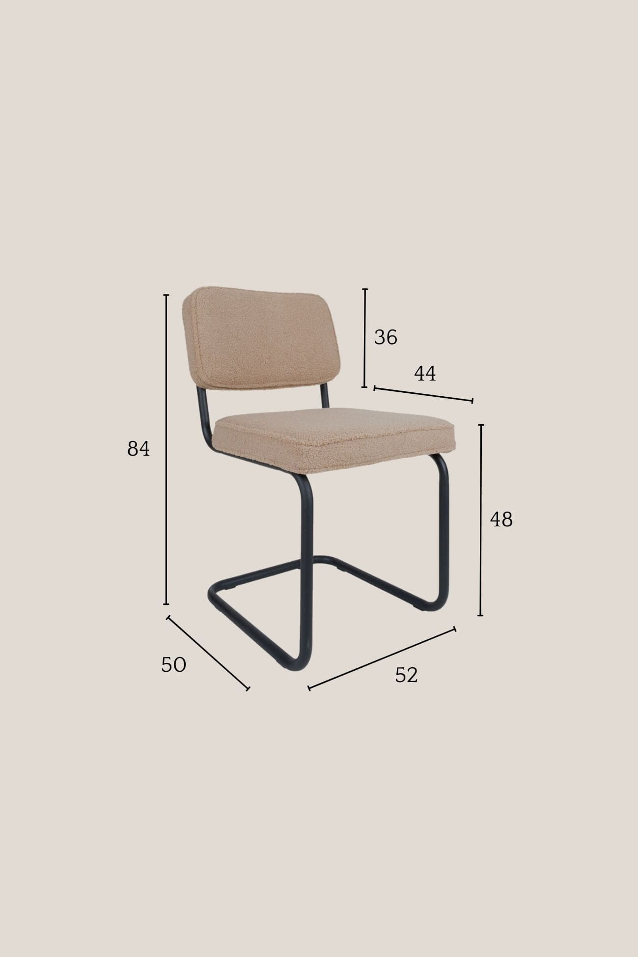 Home67 Brooks Brooks - Sedia in tessuto bouclé con supporto in metallo
| Home67