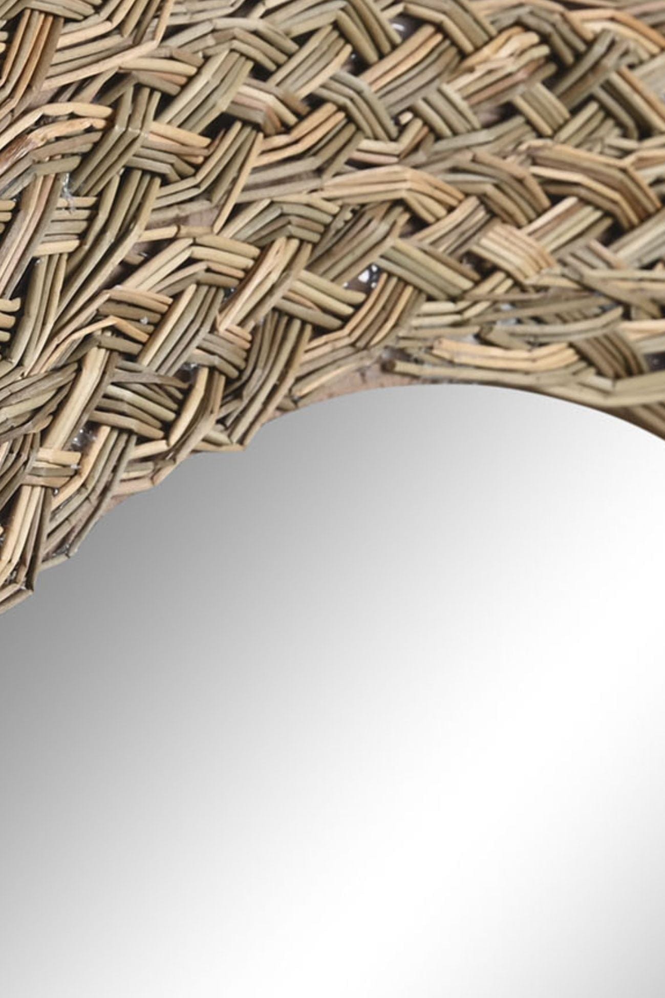 Item International Ali Ali - Specchio tondo in fibra naturale | Item International