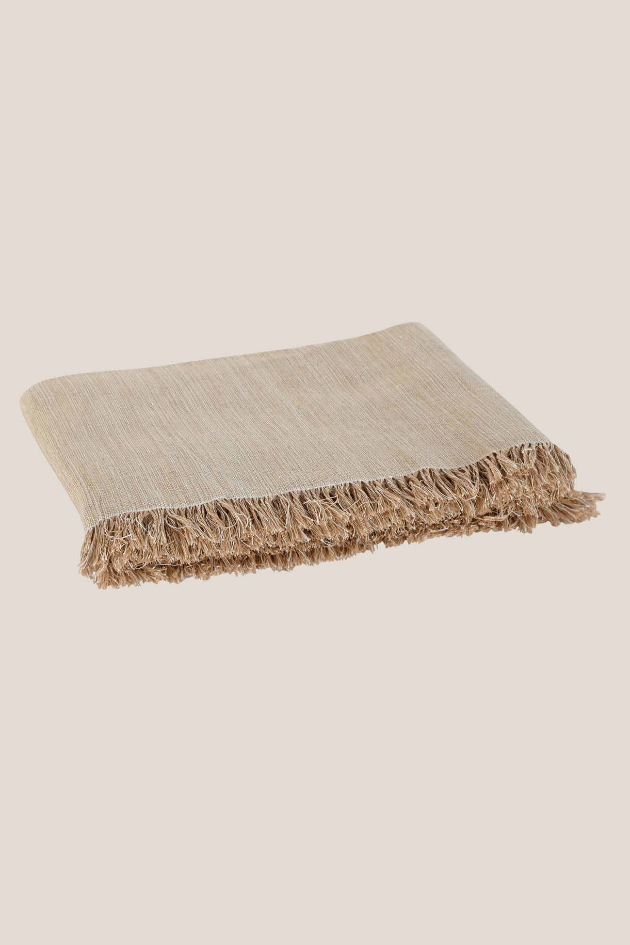 Item International Amelia Tovaglia beige in cotone riciclato 200x150