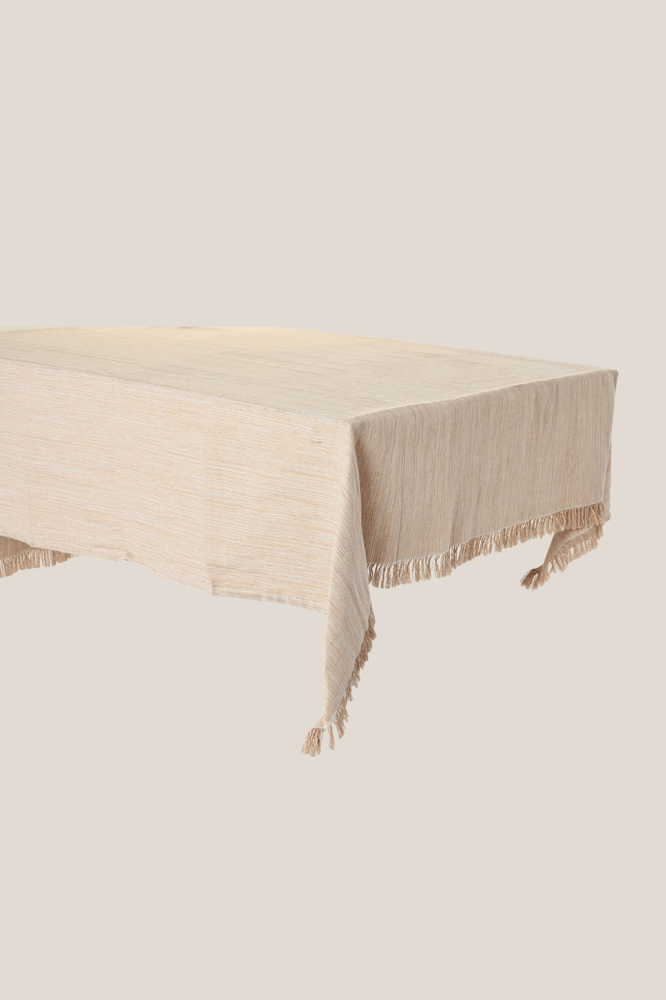 Item International Amelia Tovaglia beige in cotone riciclato 200x150