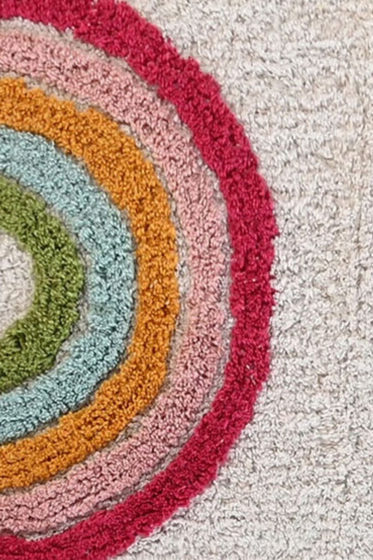 Item International Cal Cal - Tappetino in cotone con arcobaleno 60x40 | Item International