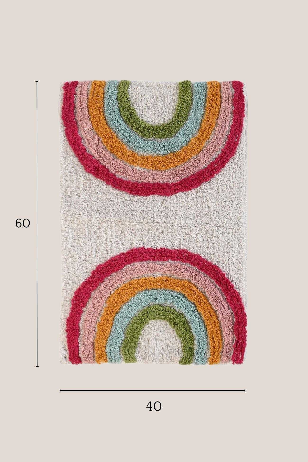Item International Cal Cal - Tappetino in cotone con arcobaleno 60x40 | Item International