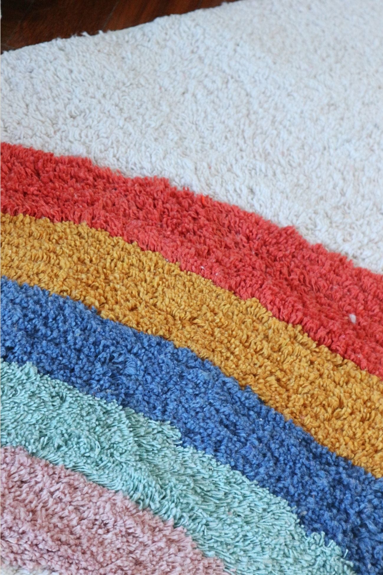 Item International Cal Cal - Tappetino in cotone con arcobaleno 60x40 | Item International