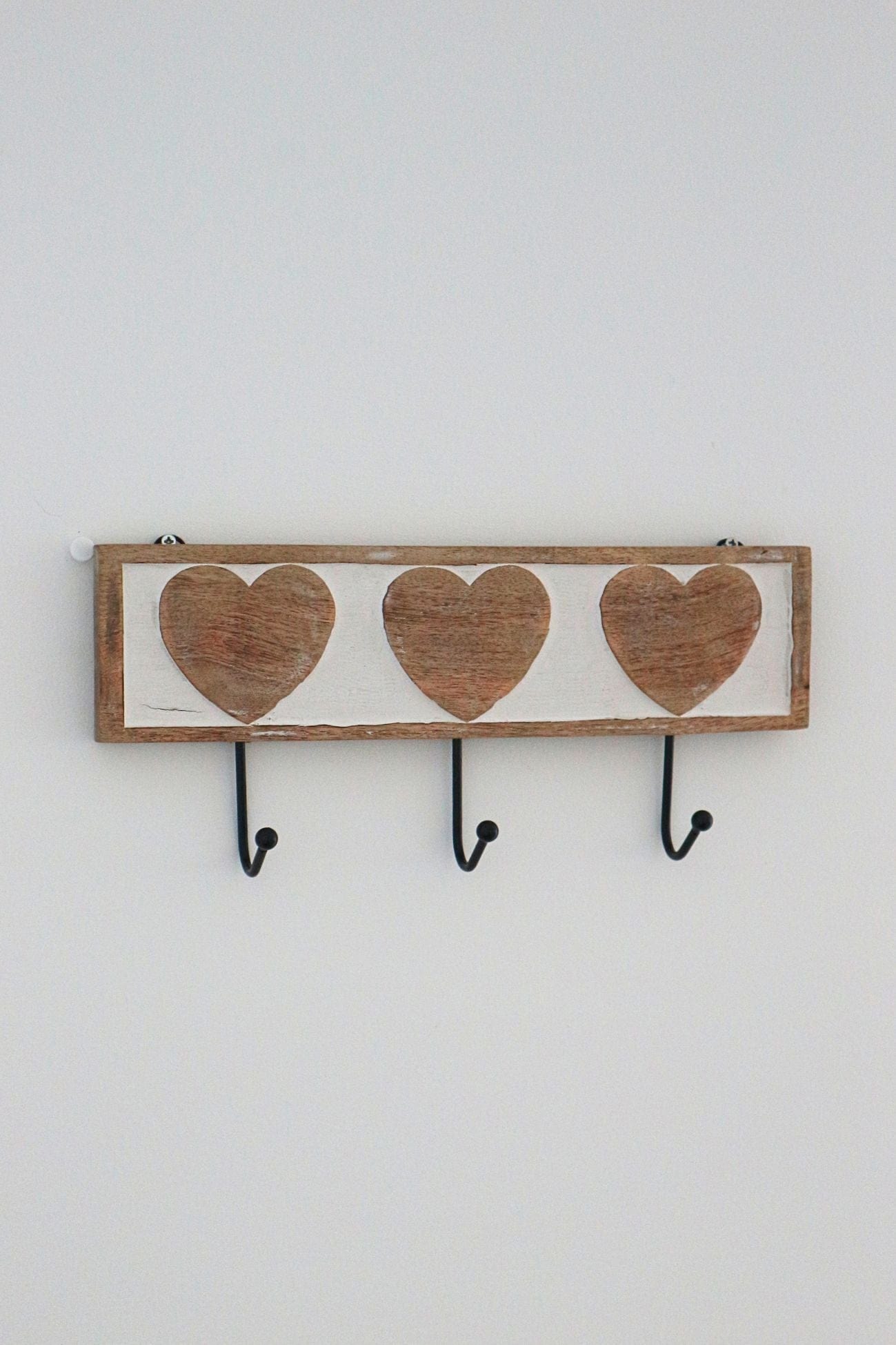 Item International Corey Corey - Appendiabiti in legno con ganci in metallo con cuori | Item International