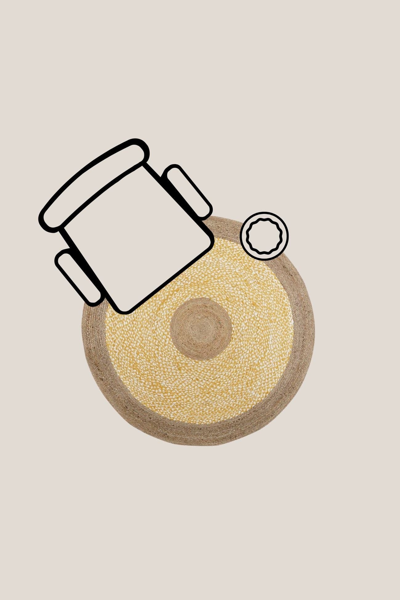 Item International Dalton Dalton - Tappeto tondo in juta e cotone 148cm | Item International