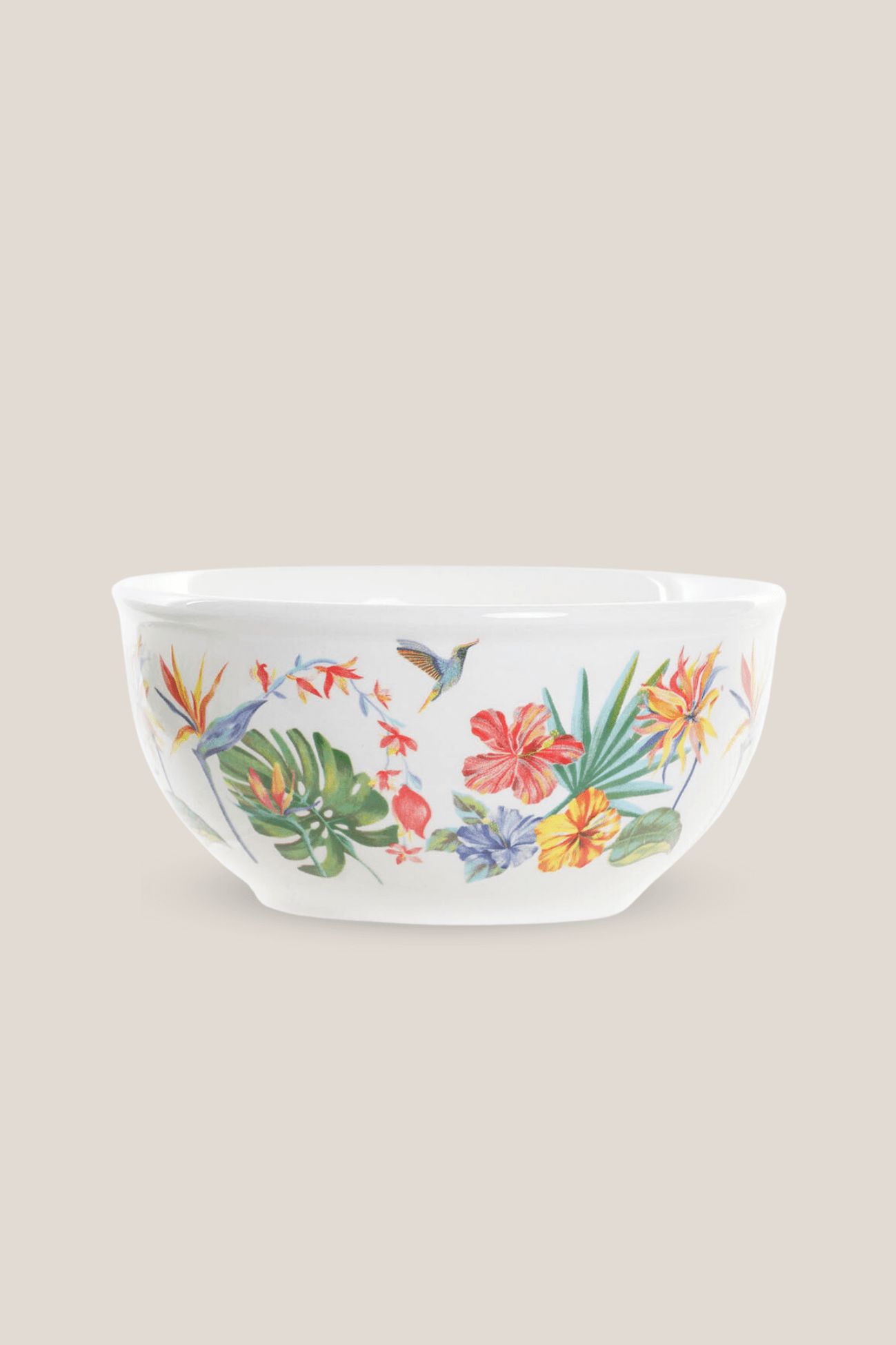 Item International Galia Ciotola in ceramica bianca con motivo floreale
