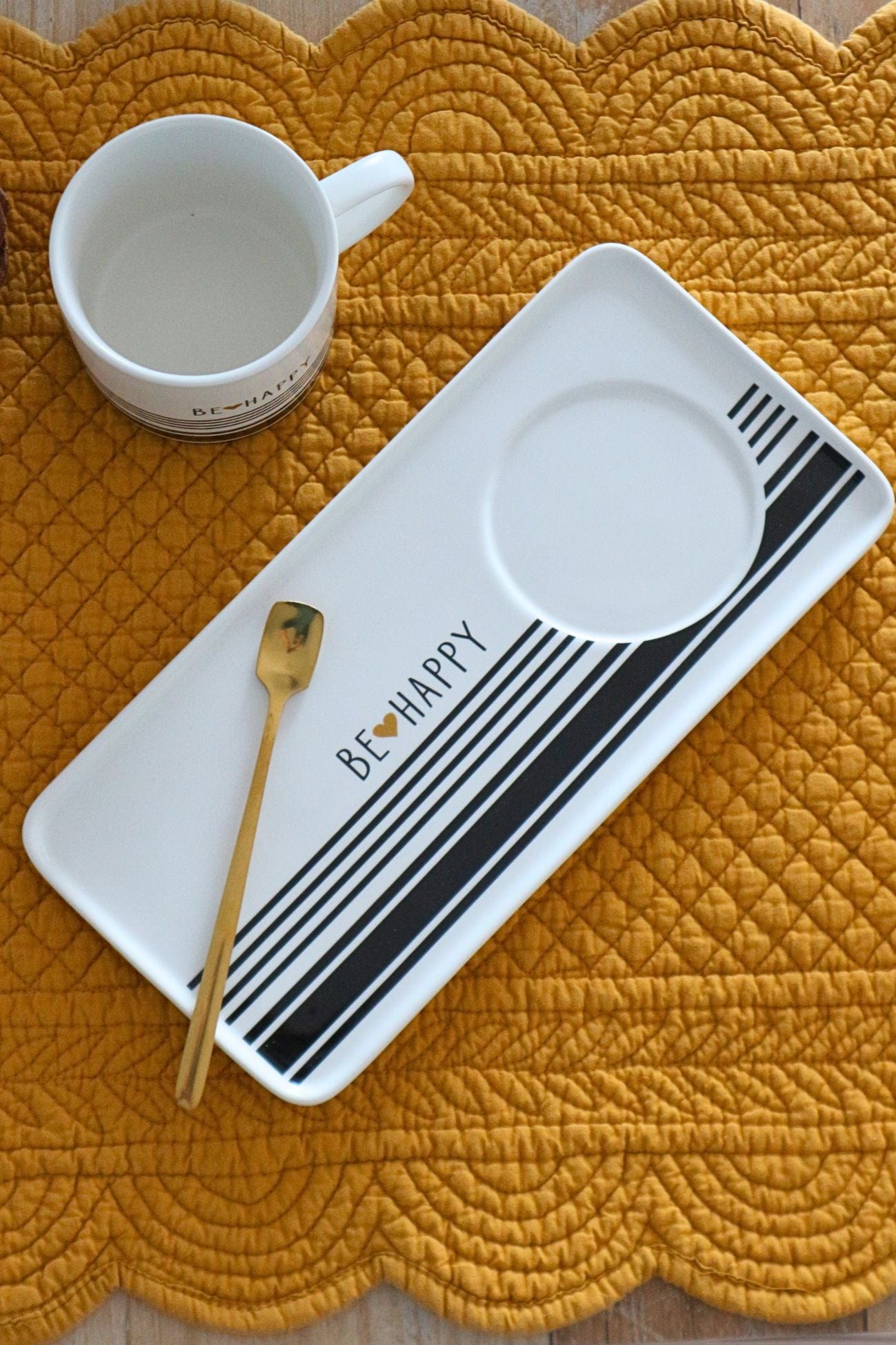 Item International Good Morning Good Morning - Set tazza e piattino in ceramica bianca 350 ml | Item International