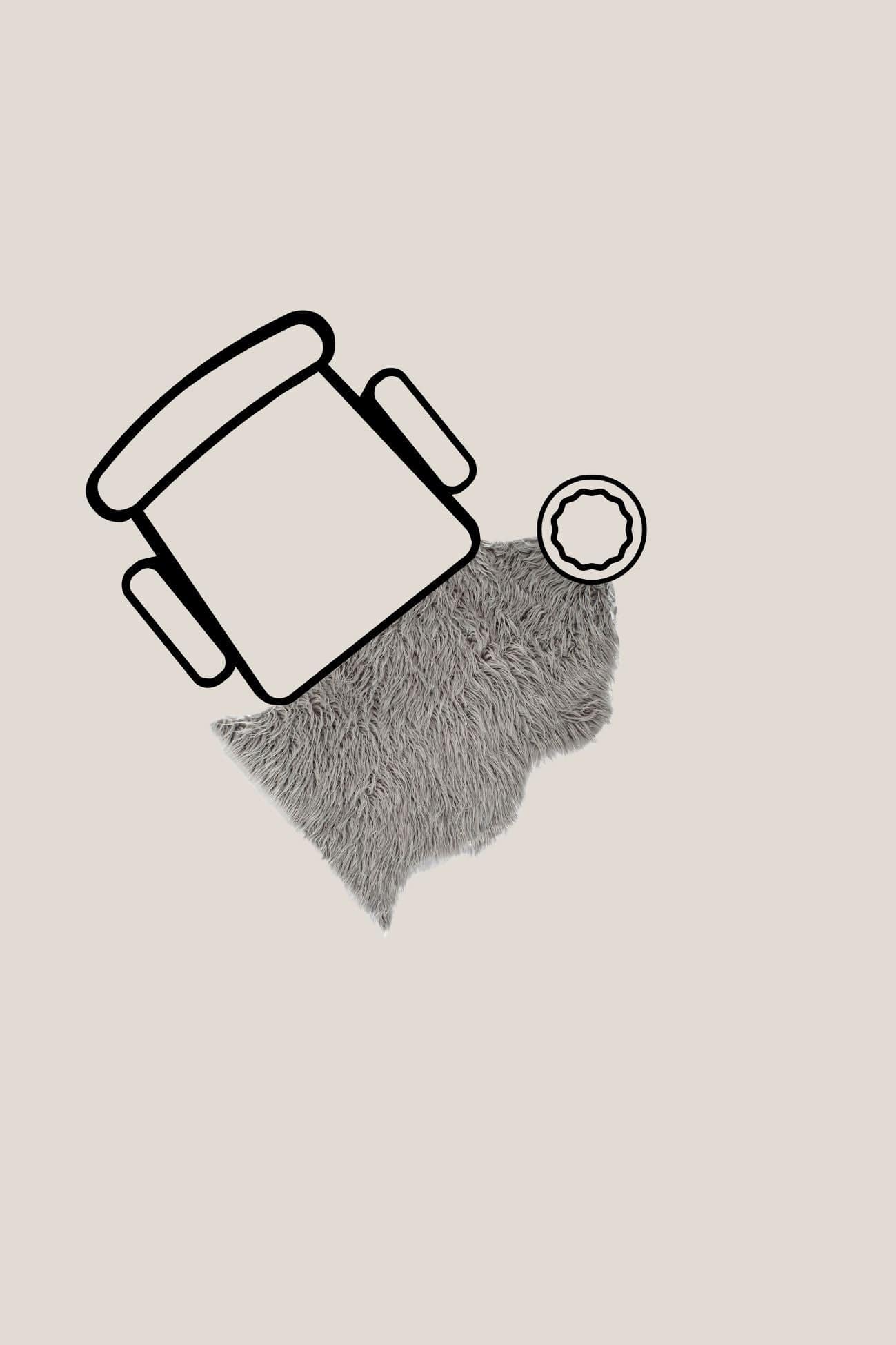 Item International Hara Hara - Tappetino grigio a pelo lungo 60x90cm | Item International