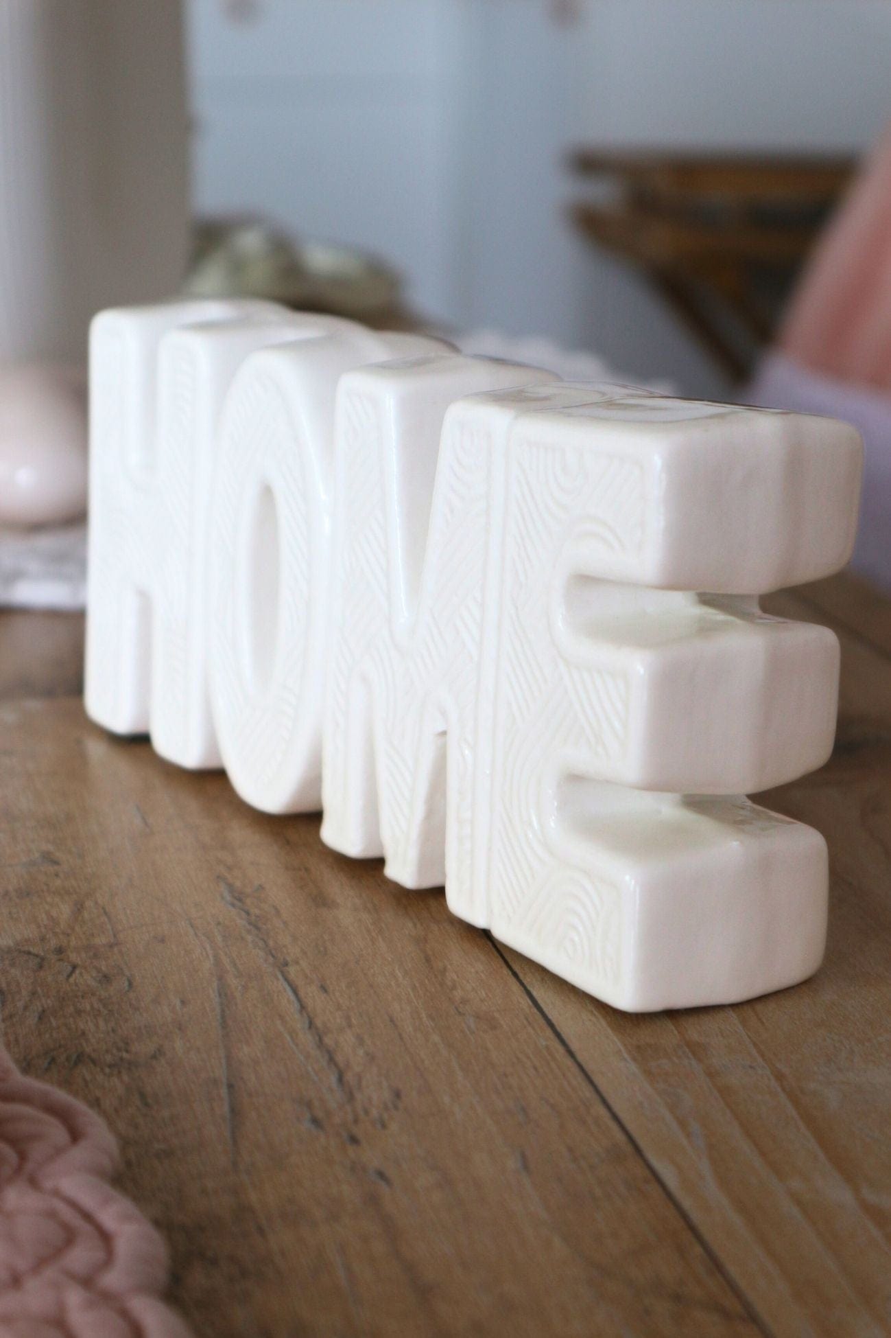 Item International Home Home - Decorazione in ceramica bianca in rilievo | Item International