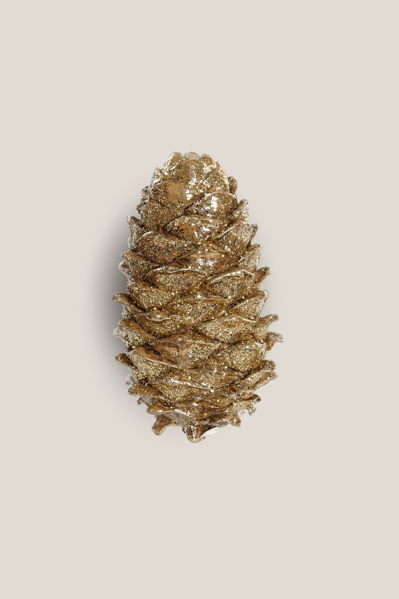 Item International Kotte Pigna decorativa natalizia in resina dorata con glitter
