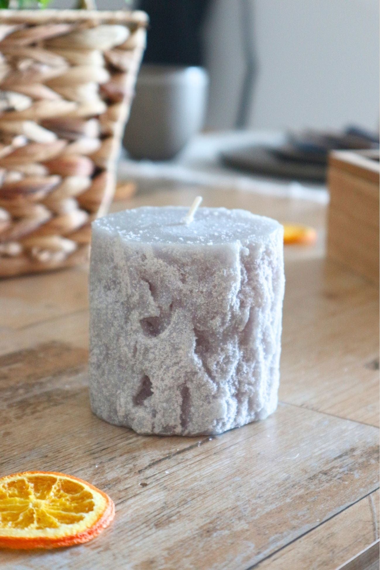 Item International Secoya Secoya - Candela grigia decorativa a forma di corteccia | Item International