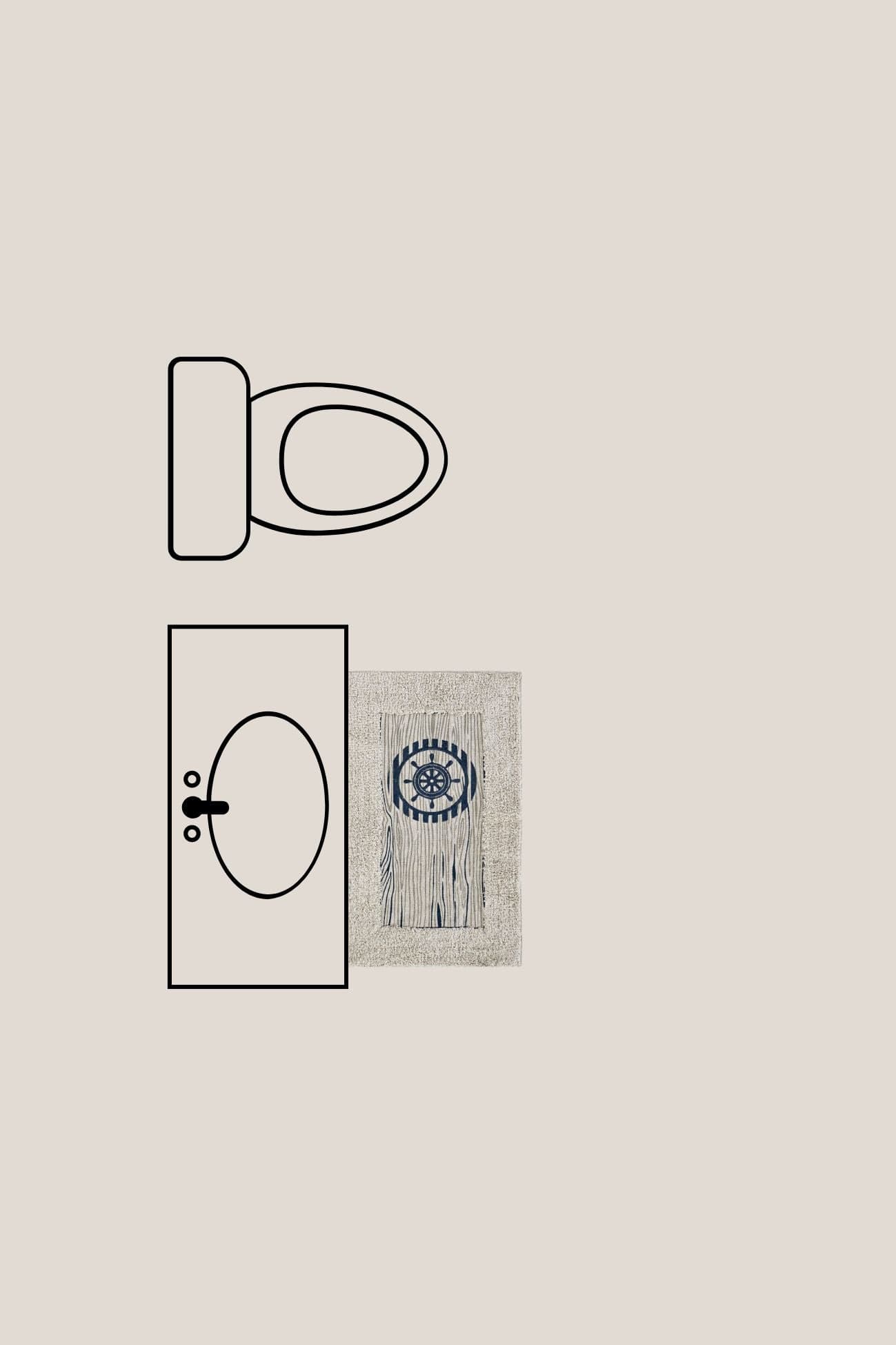 Item International Solon Solon - Tappetino da bagno in cotone con timone 70x40 | Item International