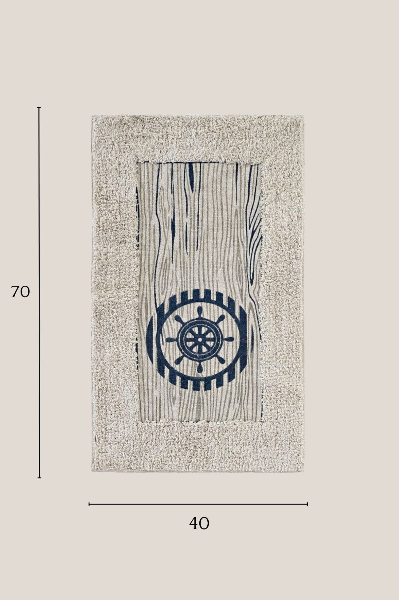 Item International Solon Solon - Tappetino da bagno in cotone con timone 70x40 | Item International