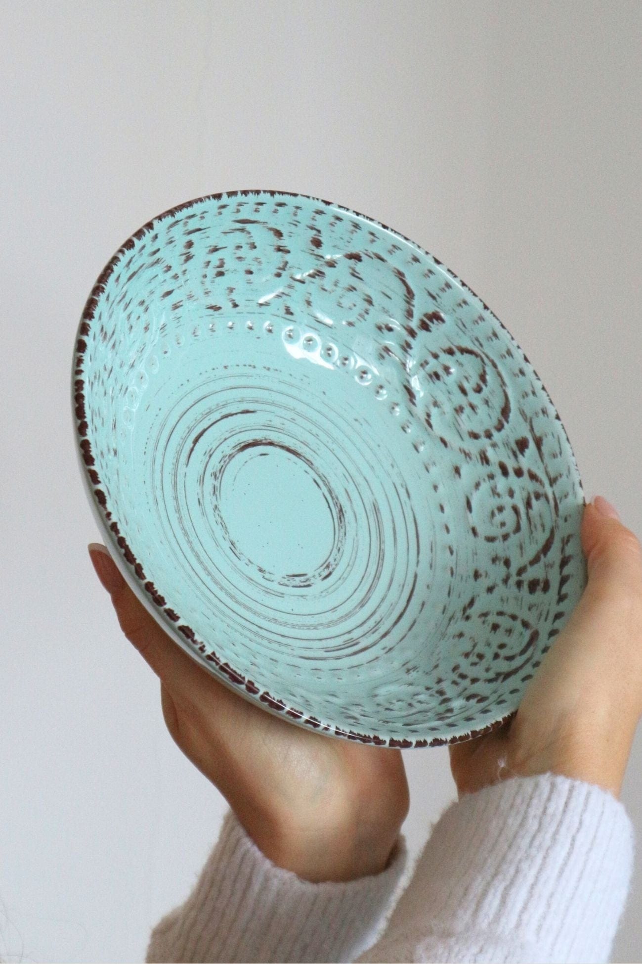 Item International Tiffany Tiffany - Piatto in porcellana azzurra in stile Shabby Chic | Item International