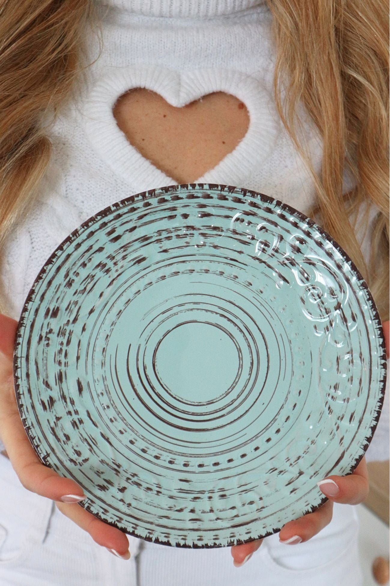 Item International Tiffany Tiffany - Piatto in porcellana azzurra in stile Shabby Chic | Item International Frutta