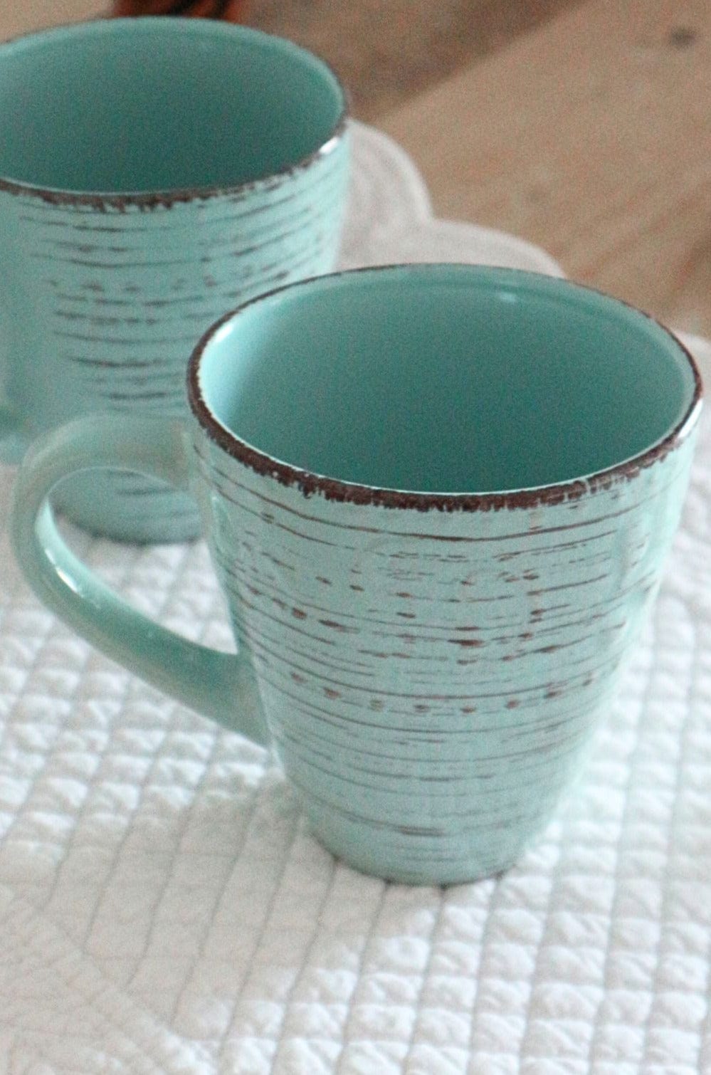 Item International Tiffany Tiffany - Tazza in porcellana azzurra in stile Shabby Chic 400 ml | Item International