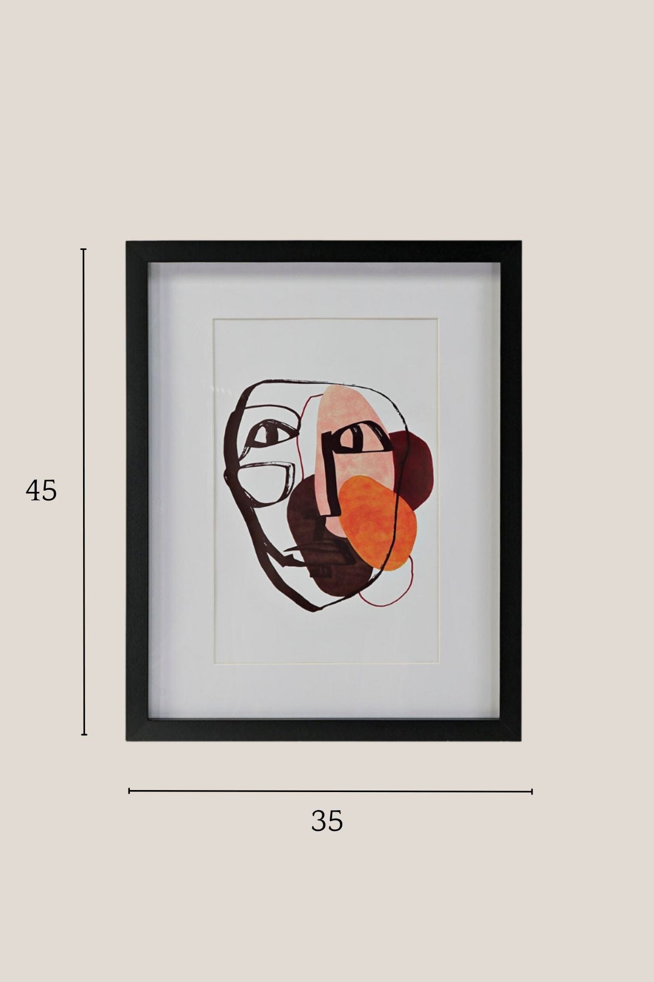 Item International Tya Tya - Stampa digitale incorniciata astratta con volto | Item International