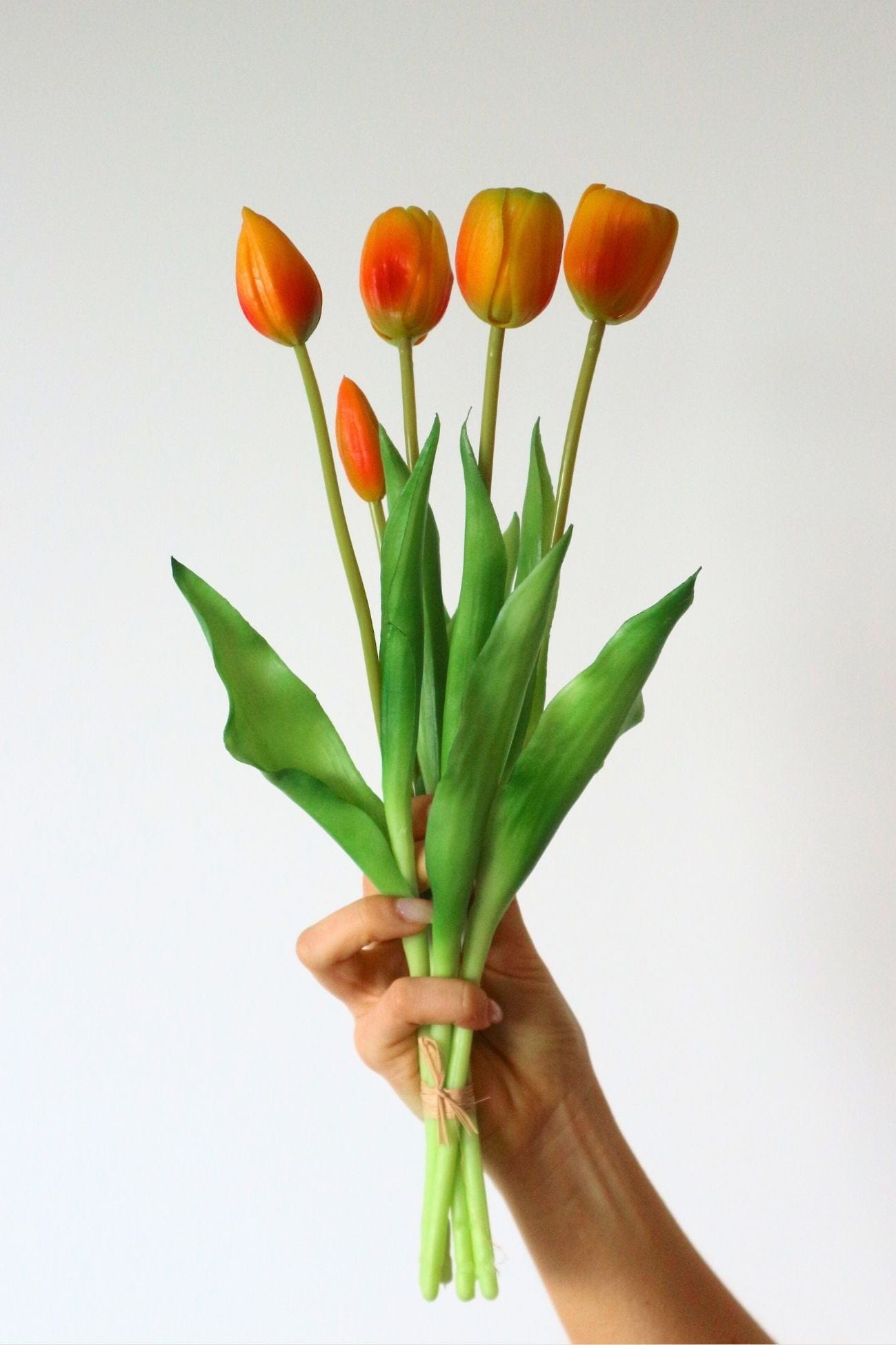 Jolipa Aletheia Aletheia - Mazzo di 5 tulipani artificiali color arancione 40 cm | Jolipa