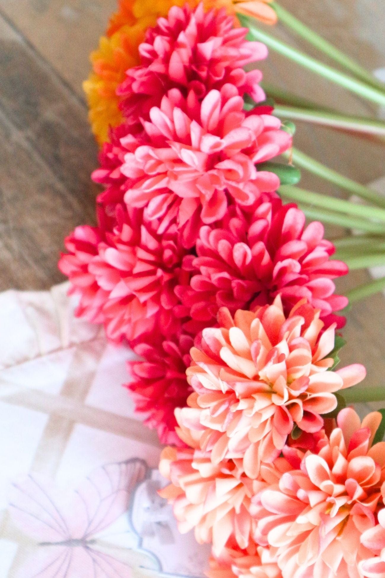 Jolipa Dahlia Dahlia - Mazzo di 7 dalie artificiali color arancione 33 cm | Jolipa