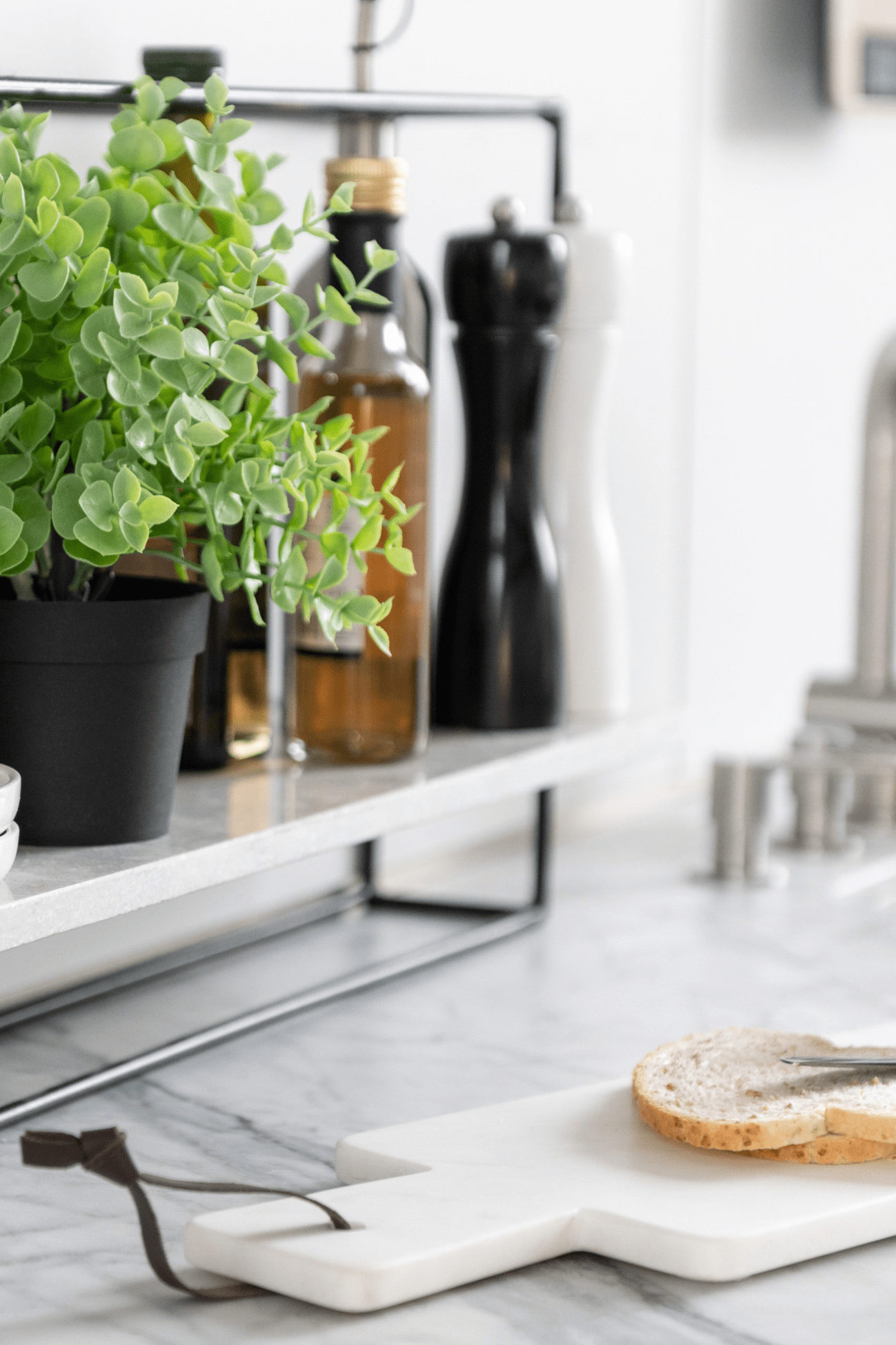 Jolipa Mabel Tagliere rettangolare in marmo bianco 40x10