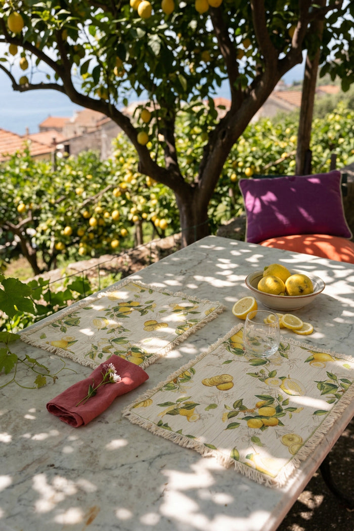 Limoncello - tovagliette americane in lino, scontornato