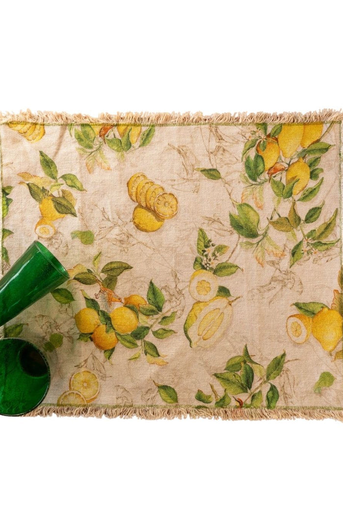 Limoncello - tovagliette americane in lino, foto ambientata