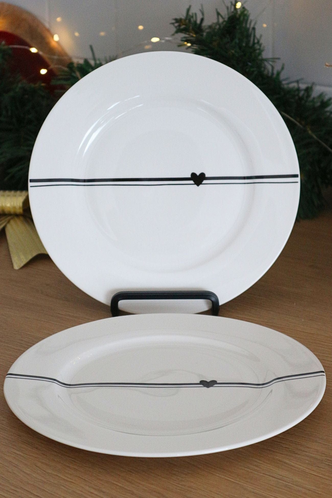 Luxe Lodge Buondì Buondì - Set di 2 piattini in ceramica con cuoricino nero | Luxe Lodge