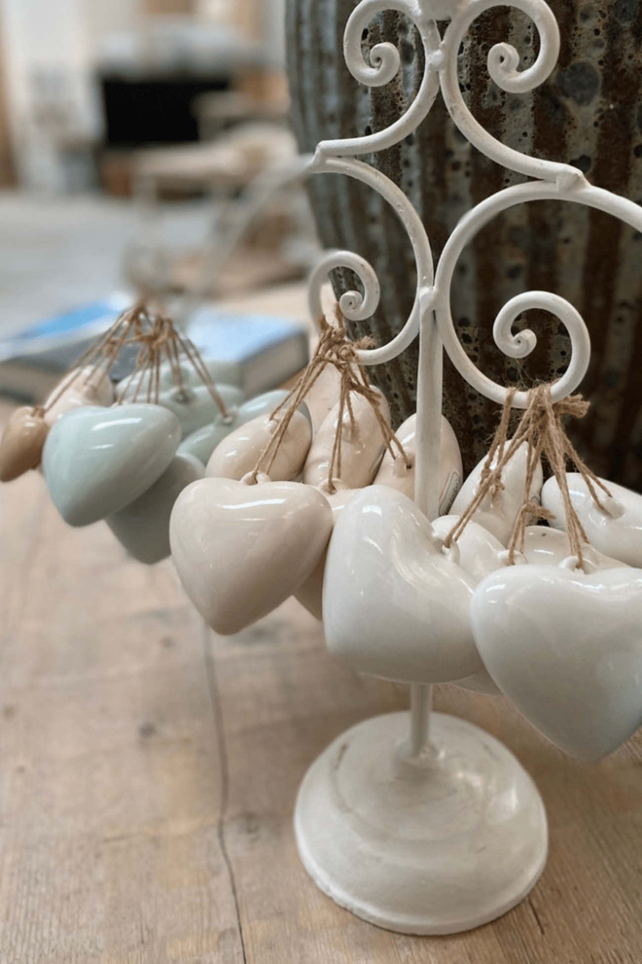 Luxe Lodge Love Ciondolo a cuore in ceramica verde