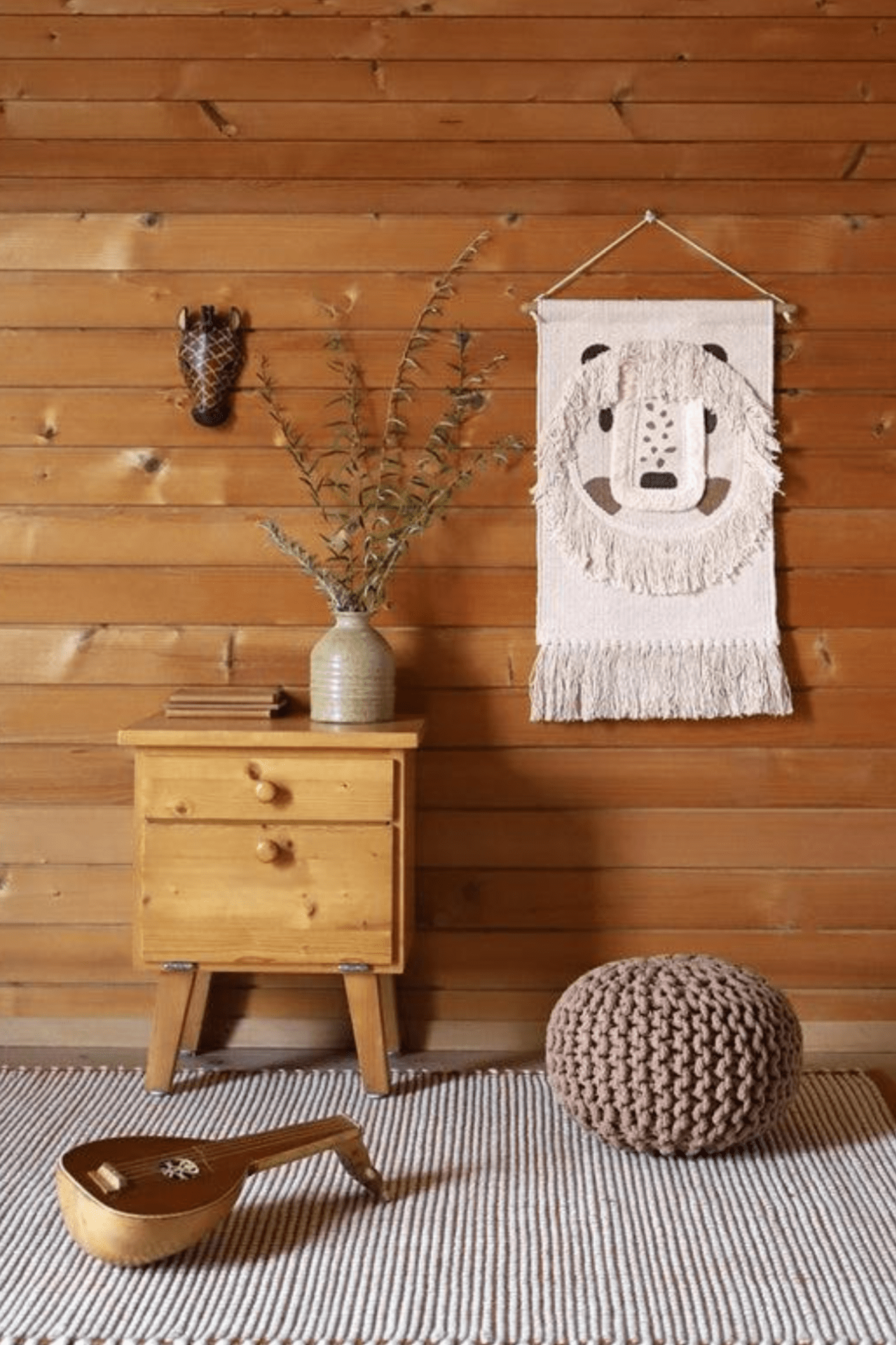 Nattiot Lili Pouf a maglia fatto a mano color camel