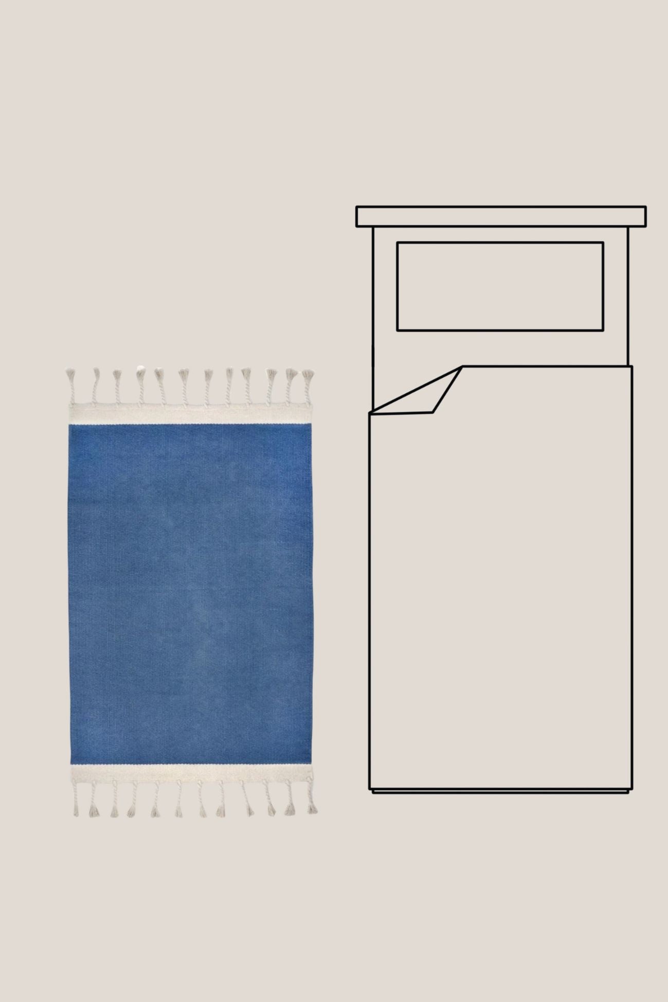 Nattiot Lisboa Lisboa - Tappeto blu in cotone riciclato 150x100 | Nattiot