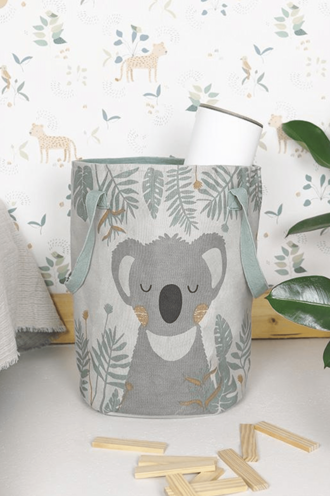 Nattiot Nisù Koala - Cesto portaoggetti in cotone per bambini