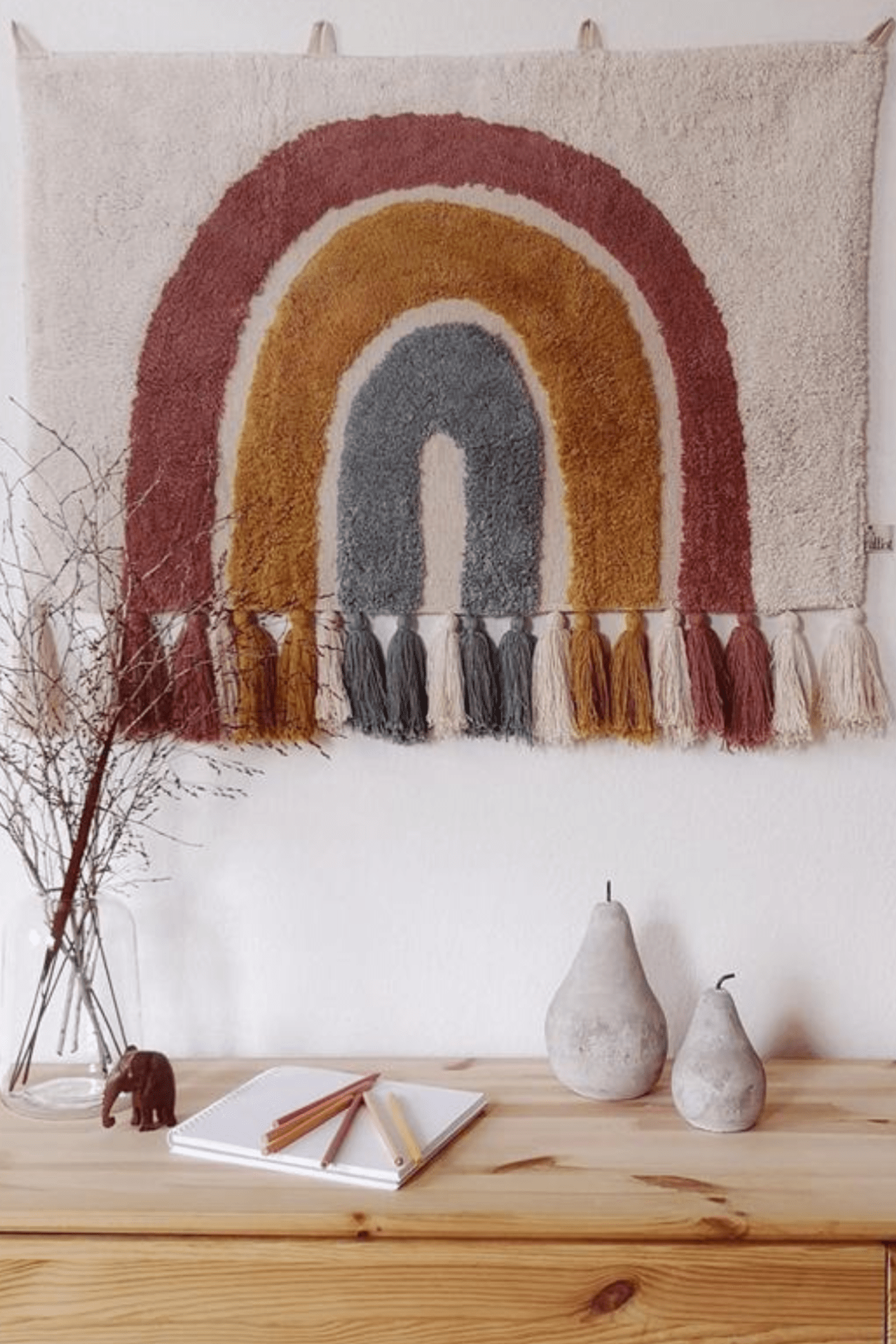Nattiot Rainbow Decorazione da parete in cotone con fantasia arcobaleno