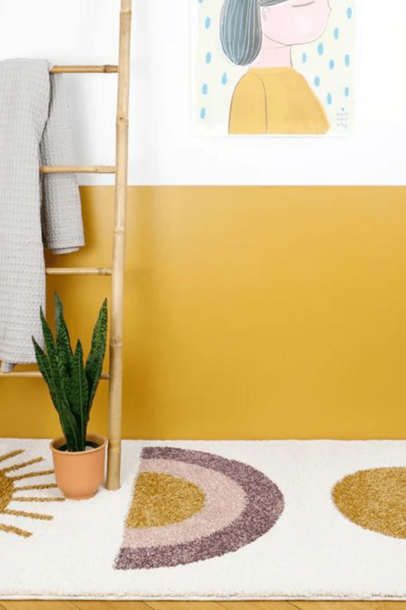 Nattiot Rainbow Tappeto rettangolare con fantasia arcobaleno 150x80