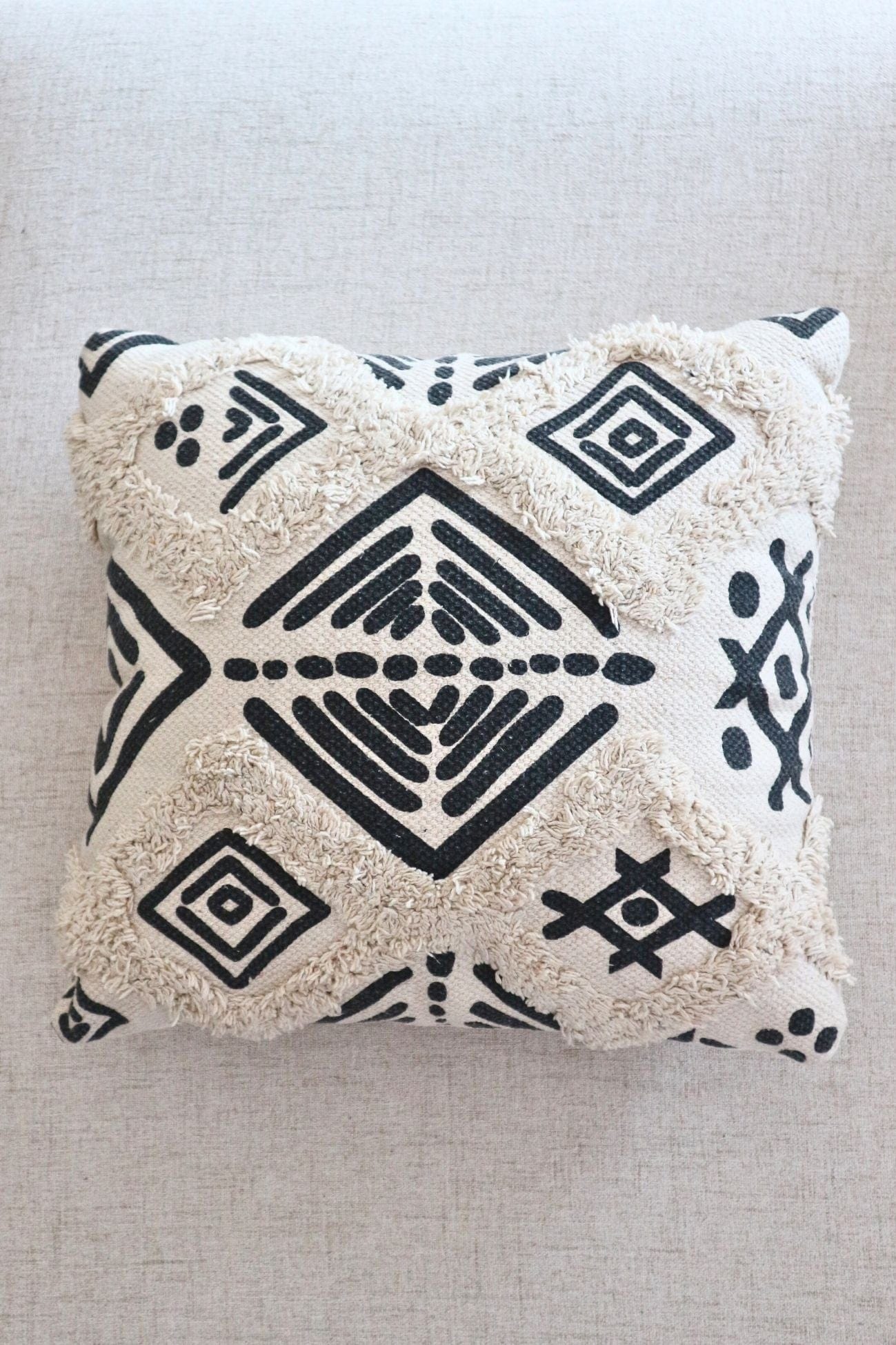 Novità Home Hiero Hiero - Cuscino arredo in cotone beige e nero | Novità Home