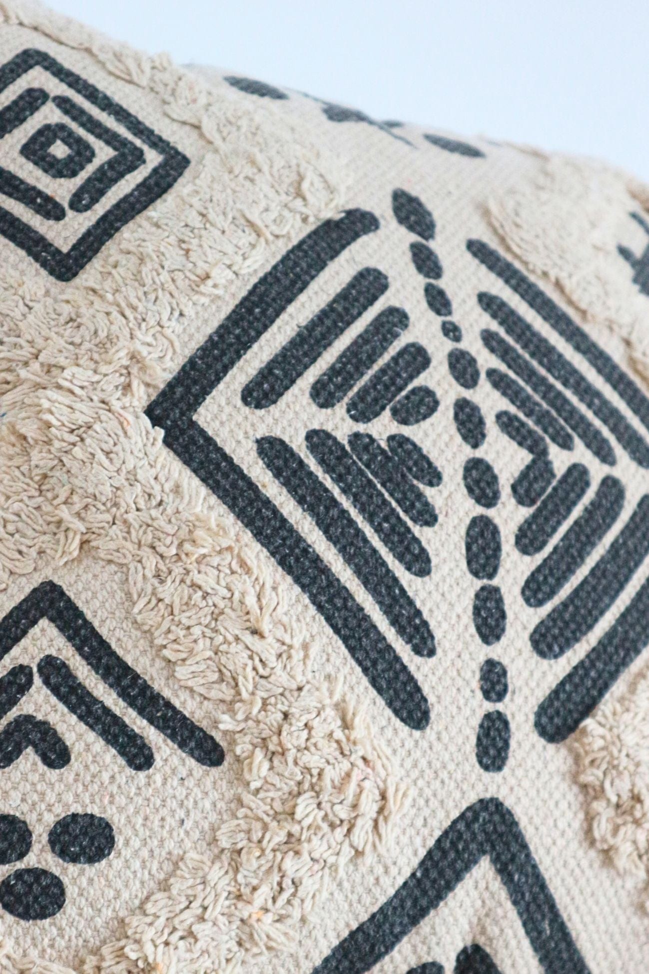 Novità Home Hiero Hiero - Cuscino arredo in cotone beige e nero | Novità Home