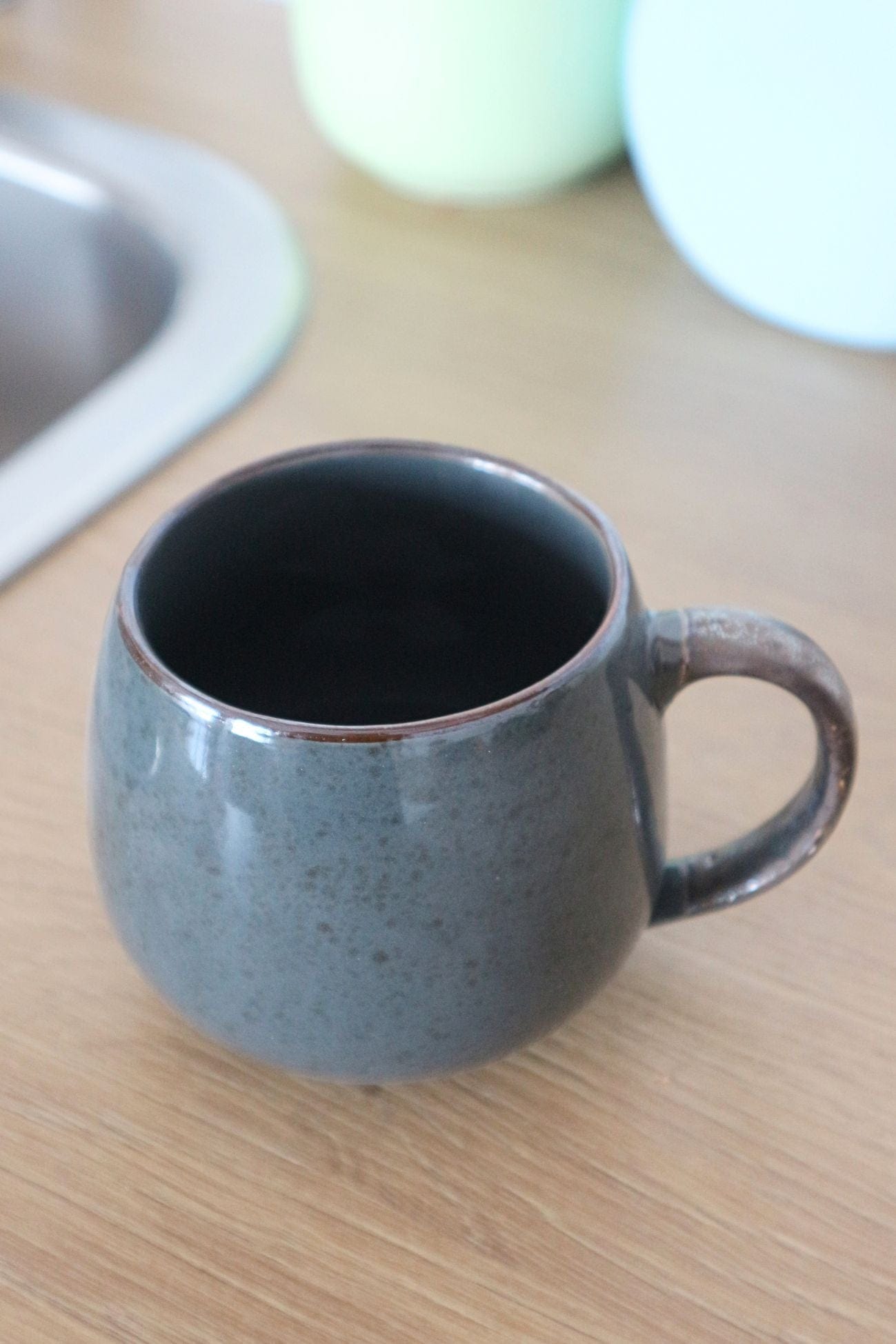 Novità Home Rience Rience - Tazza in ceramica blu con finitura marrone 350ml | Novità Home