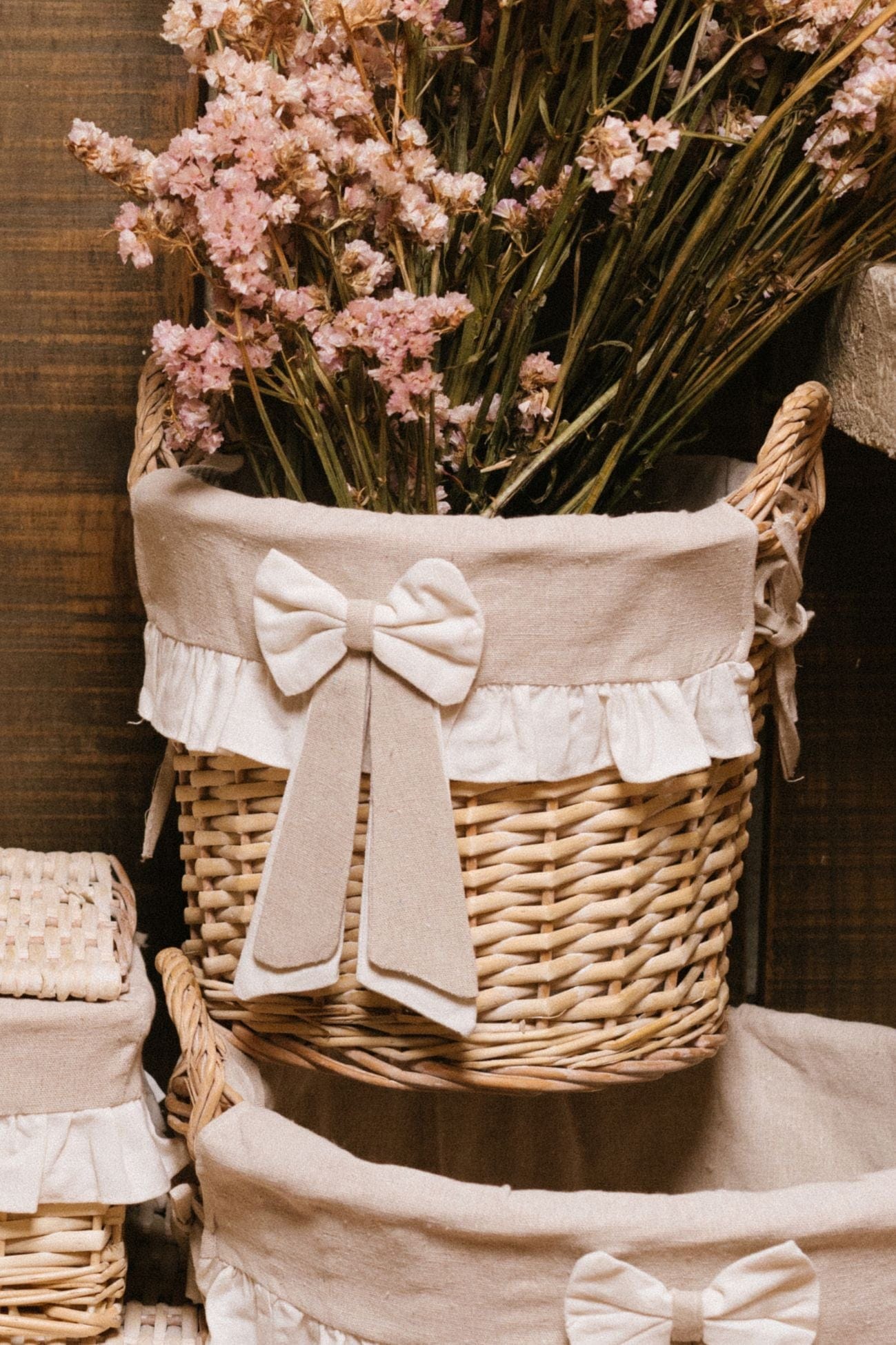 Nuvole di Stoffa Alexandra Alexandra - Cesto portabiancheria in vimini con manici in stile shabby chic | Nuvole di Stoffa Piccolo