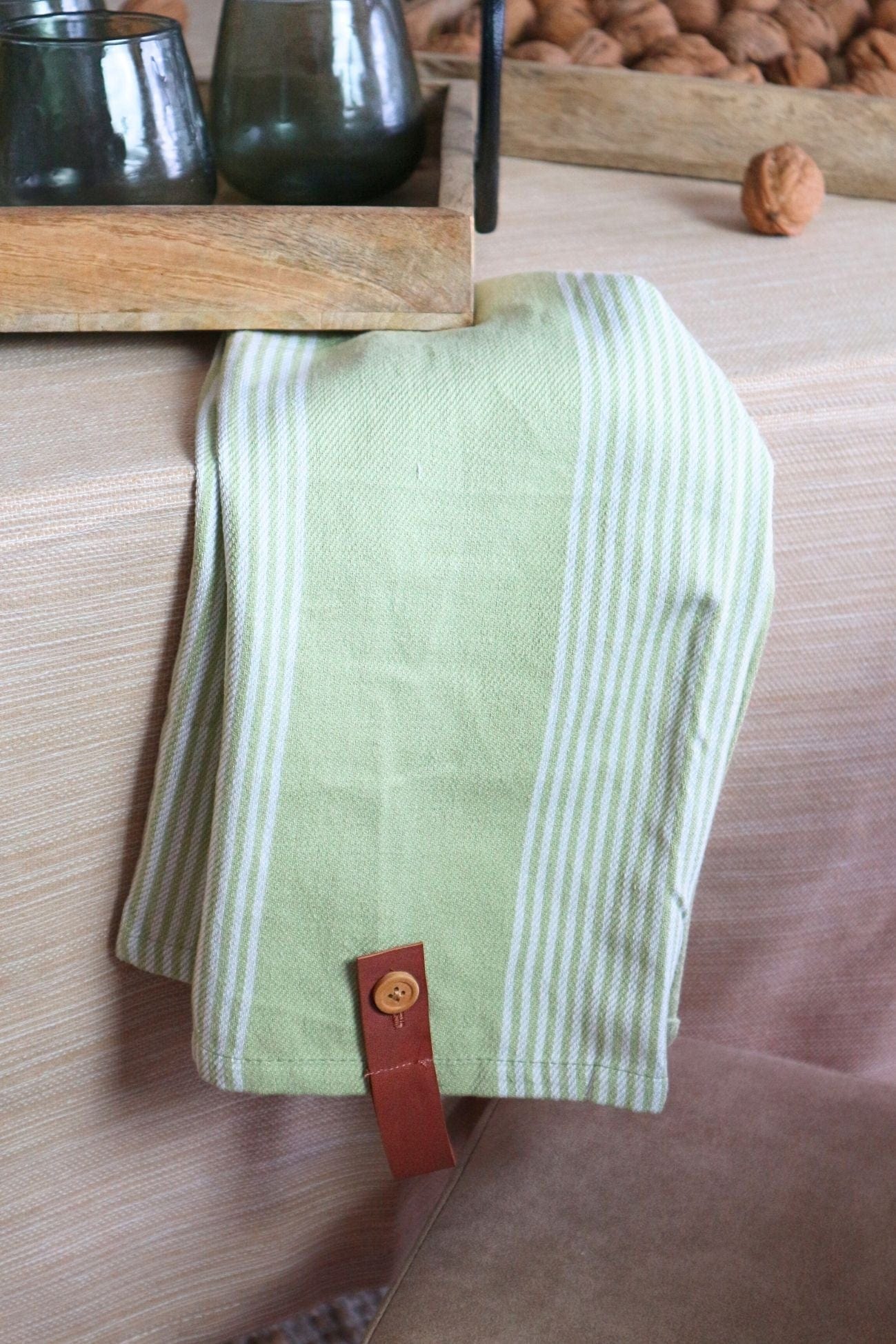 Storefactory Scandinavia Utveda Utveda - Strofinaccio in cotone biologico verde/bianco | Storefactory Scandinavia