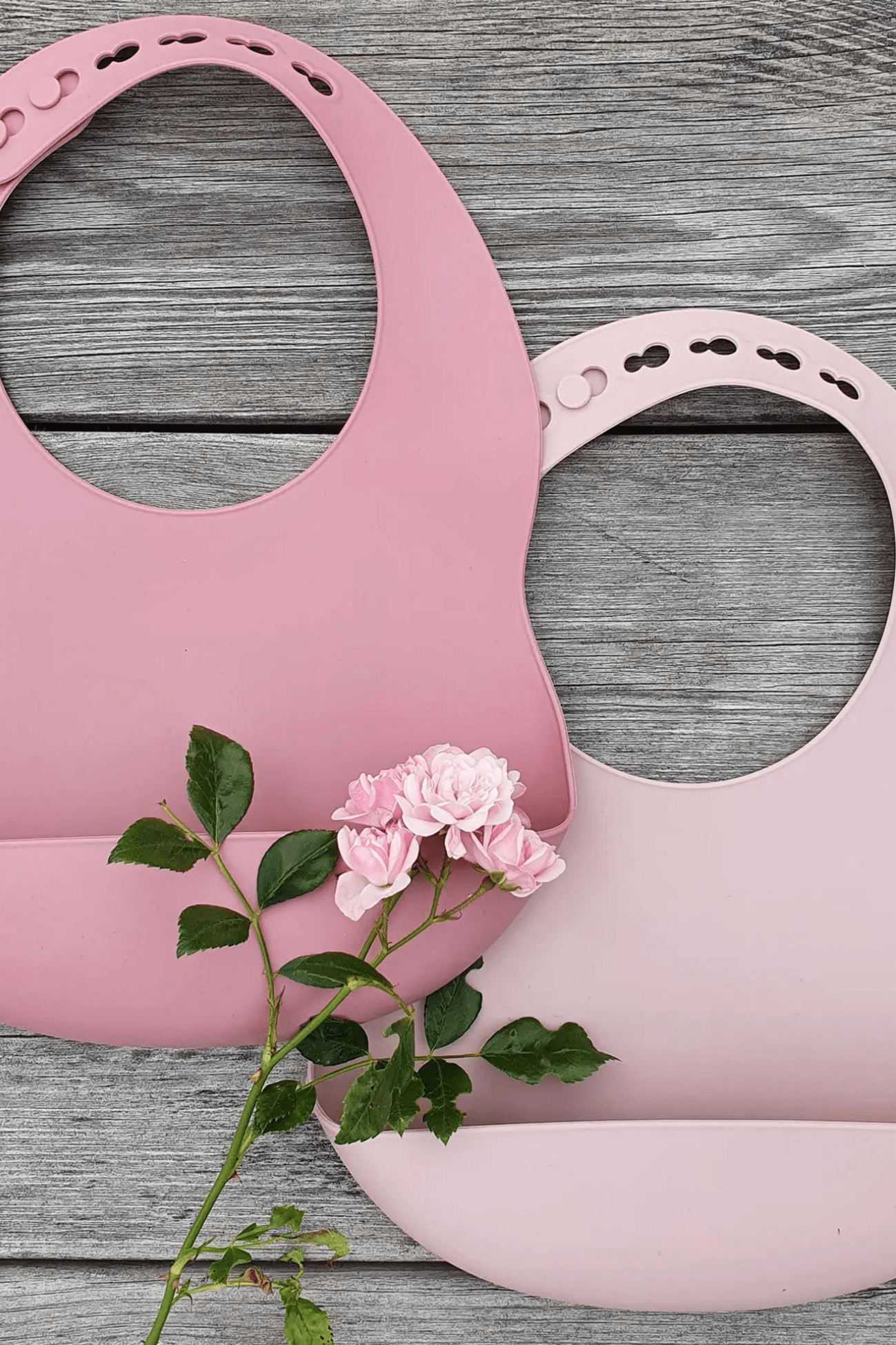 Summerville Organic Knebel Set di 2 bavaglini in silicone alimentare rosa/malva