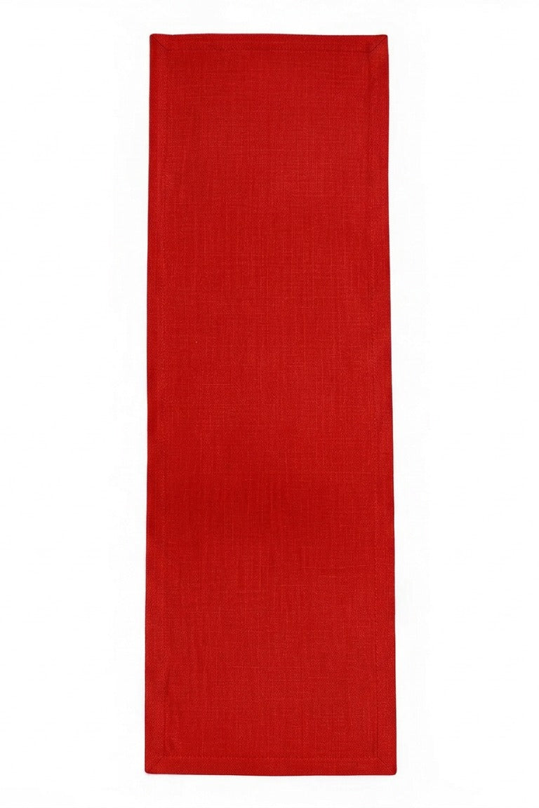 Runner Rosso Brillante Tiziano scontornato - Tessitura Toscana Telerie