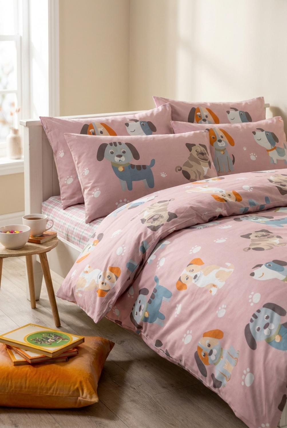 Cuccioli Completo Copripiumino Rosa
