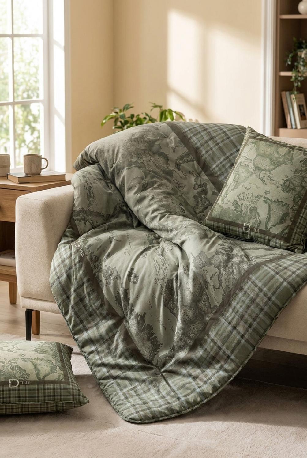 Geo Tartan Green Plaid