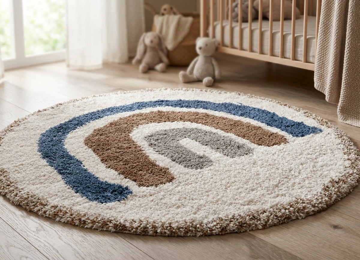 Rainbow Tappeto Tondo Per Bambini