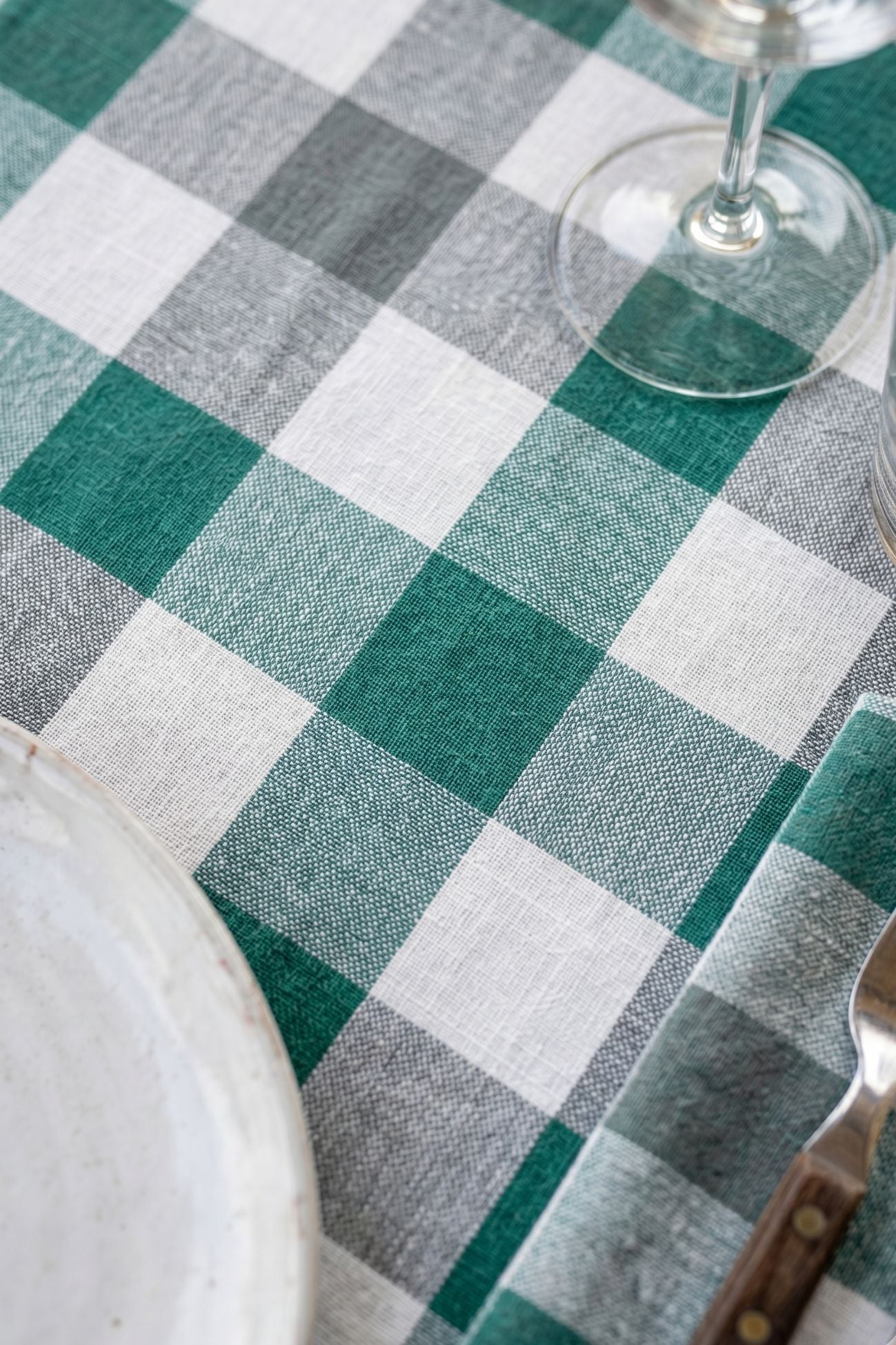 Cortina Tovaglia Quadretti Verde Var. 80
