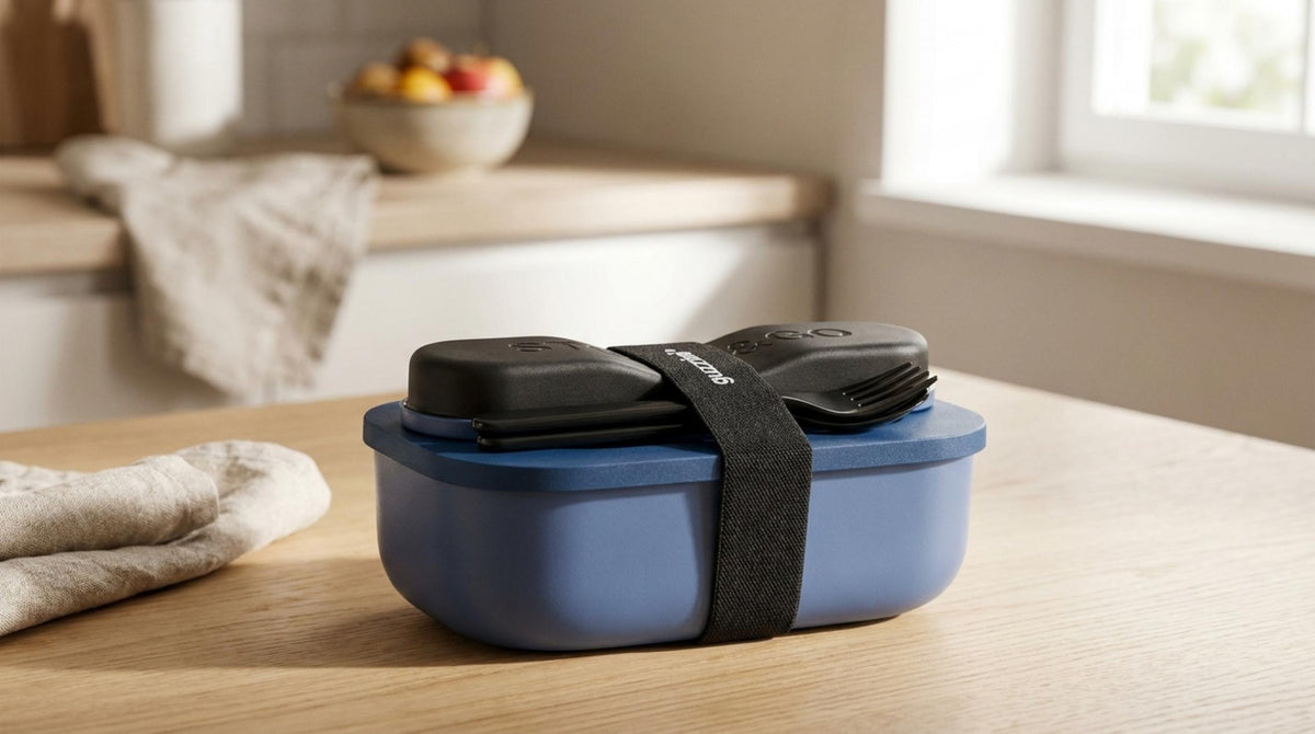 Store & Go Set Contenitore E Posate Blu Zaffiro - Orizzontale