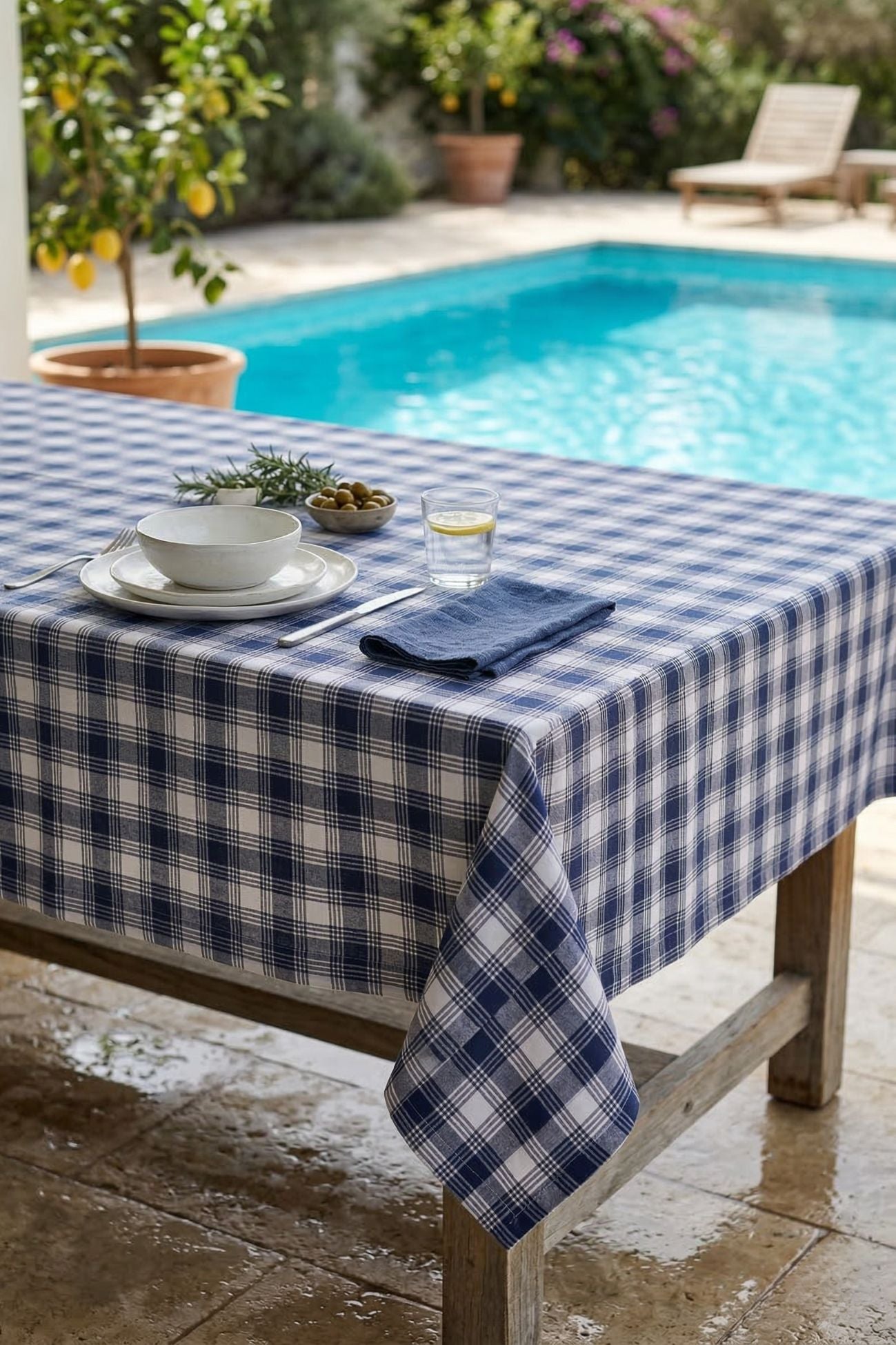 Pesci Tra Le Righe Tovaglia Quadretti