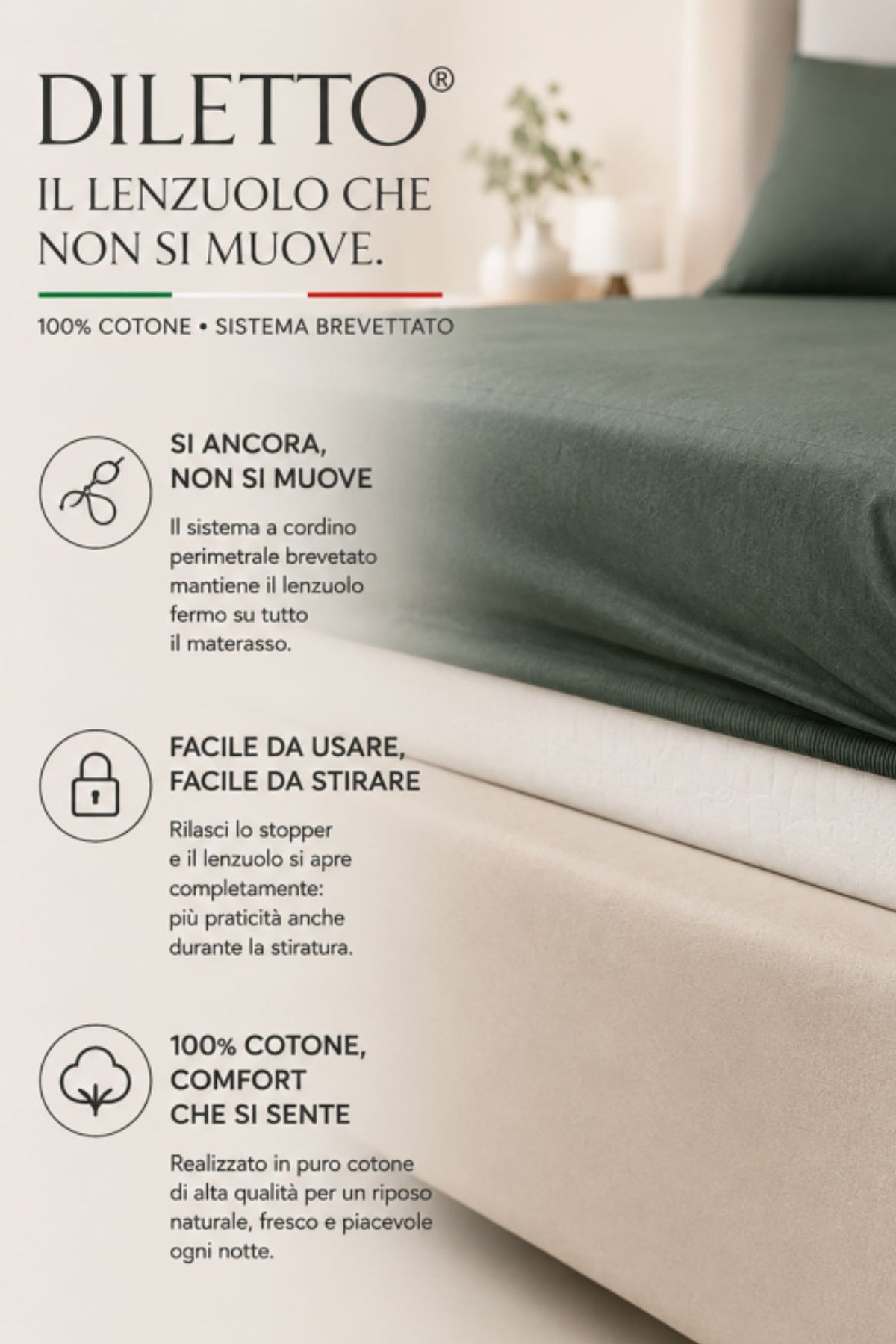 Diletto Lenzuolo Inferiore Grigio Pietra 4101